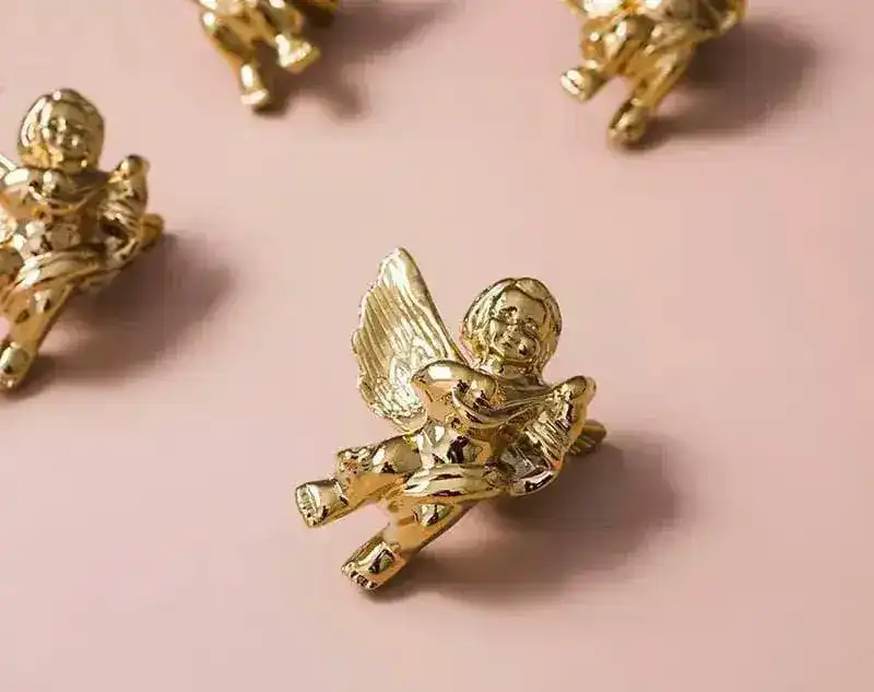Brass Cupid Angelic Cabinet Drawer Knobs - Set of 2 - Image 3