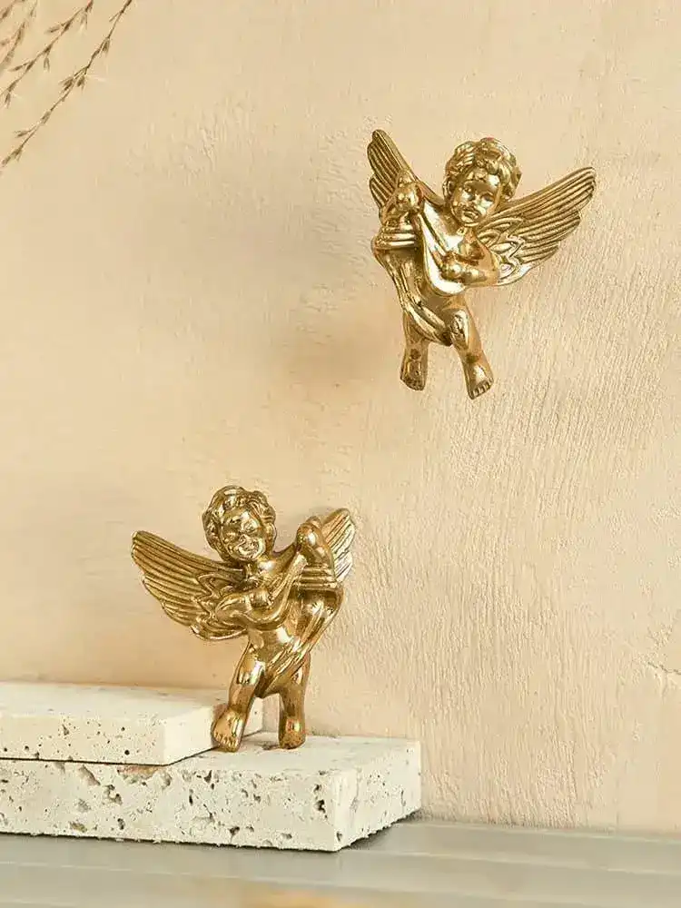 Brass Cupid Angelic Cabinet Drawer Knobs - Set of 2 - Image 4