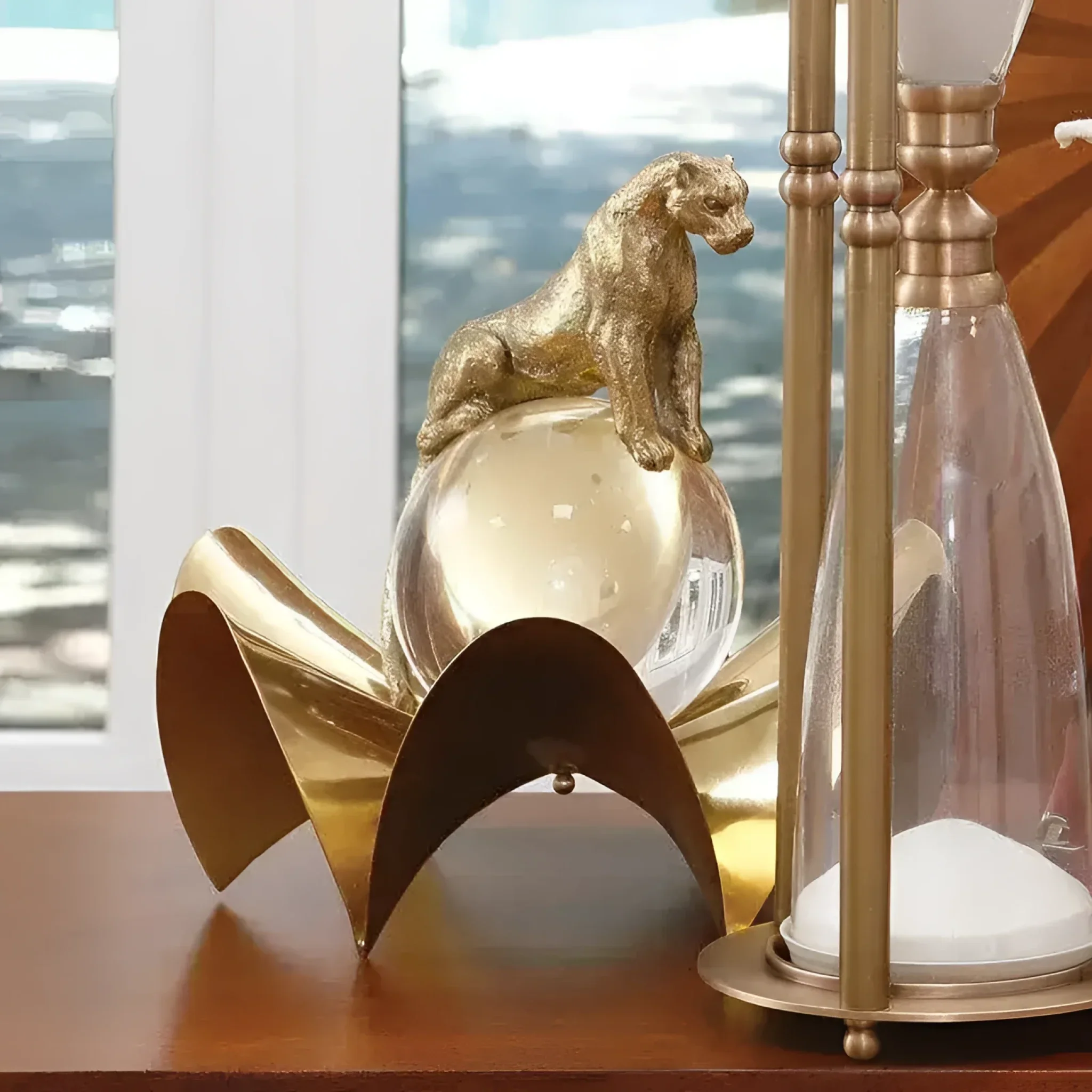 Brass Jaguar on Crystal Ball - Image 2