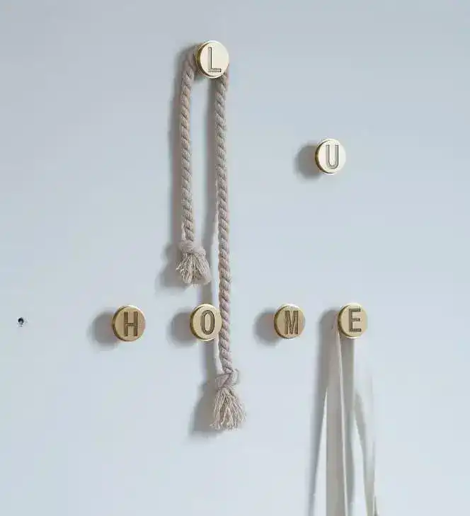 Brass Letters Drawer Knob Wall Hook - Image 2