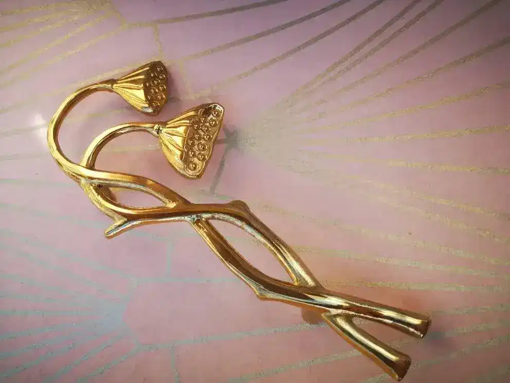 Brass Poppy Flower Door Handles - Image 2
