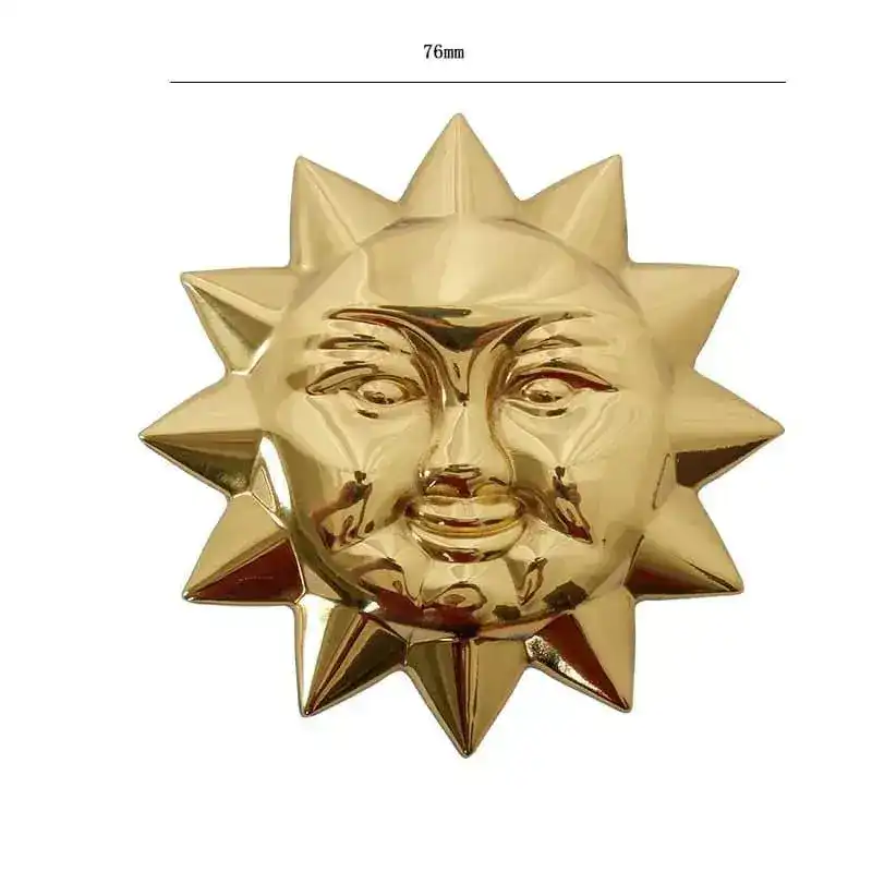 Brass Sun and Moon Cabinet Drawer Knobs - Set of 2 - Image 3