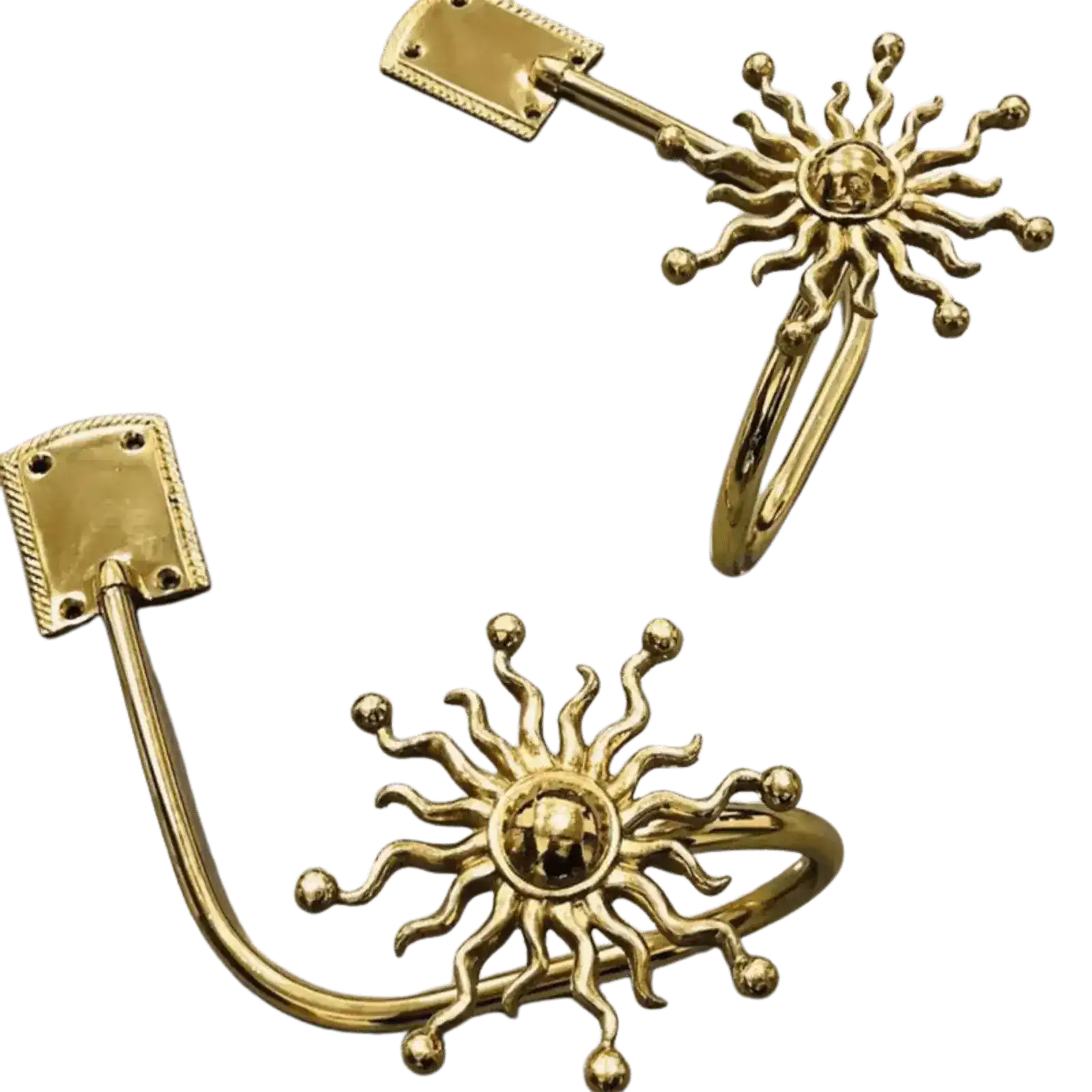 Brass Sun Burst Curtain Hook - Image 2