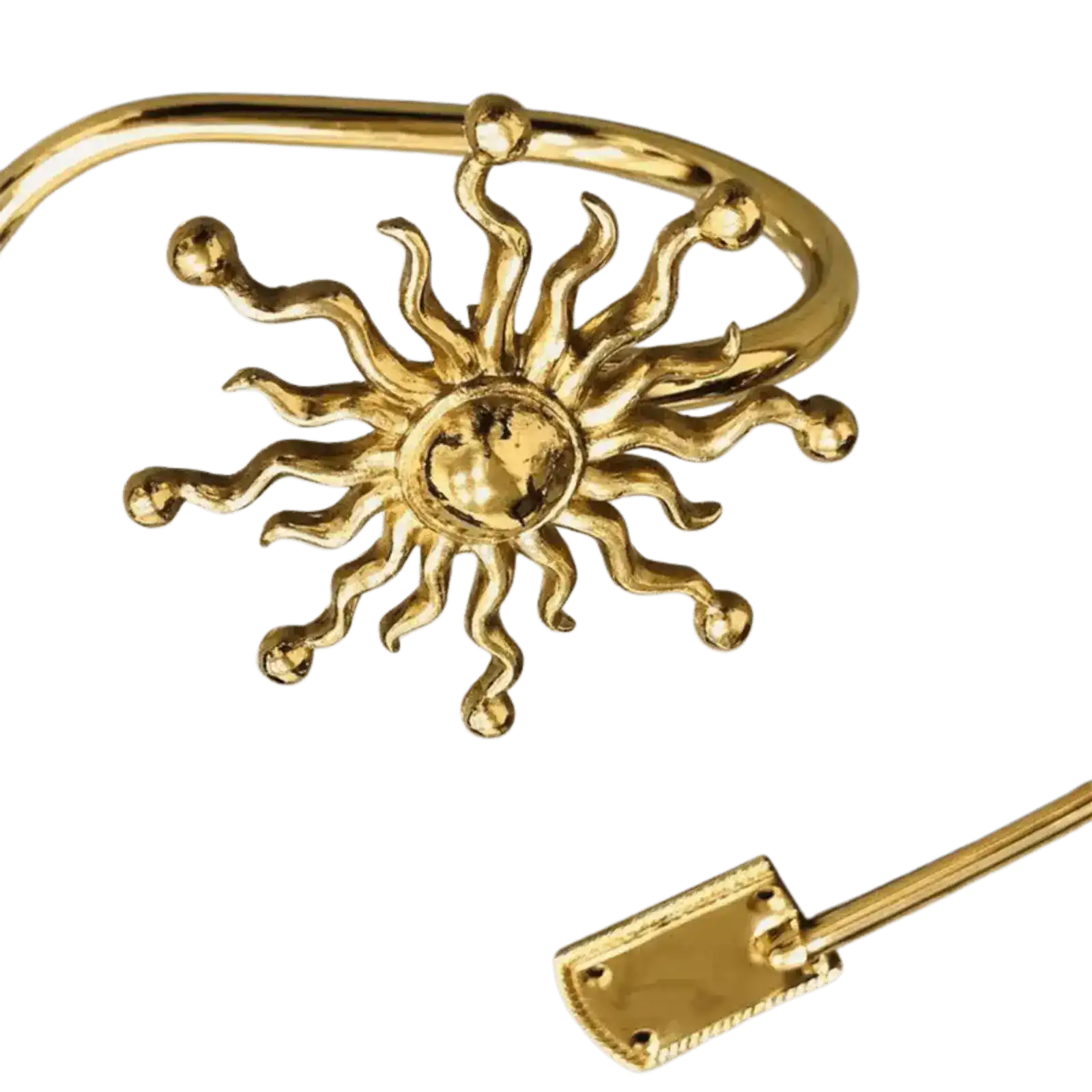Brass Sun Burst Curtain Hook - Image 4