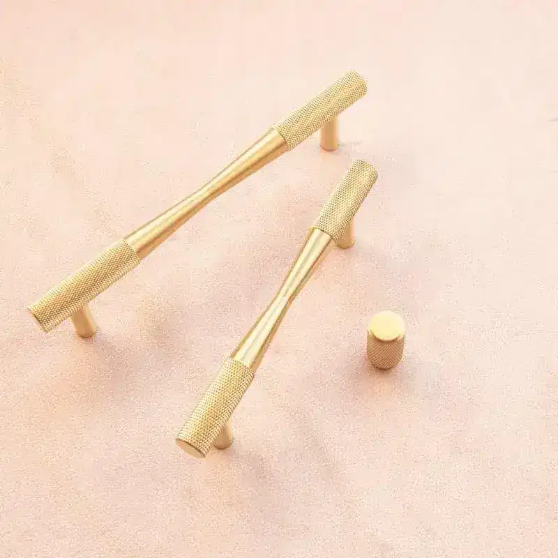 Brass Textured Bow Shaped Cabinet Drawer Handle Pull - Image 6