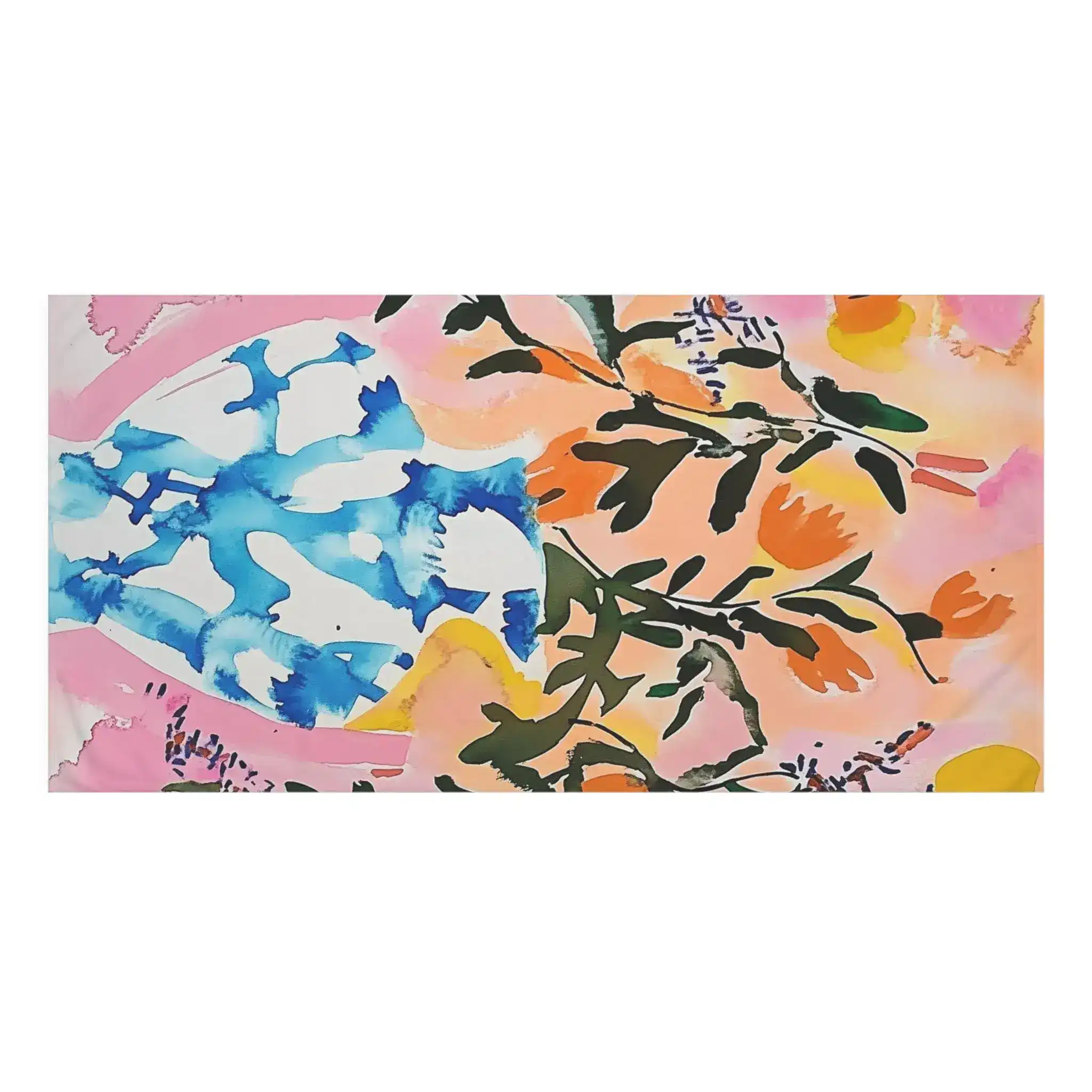 Bright Floral Arrangement in Blue Vase Bath Towel - Image 2
