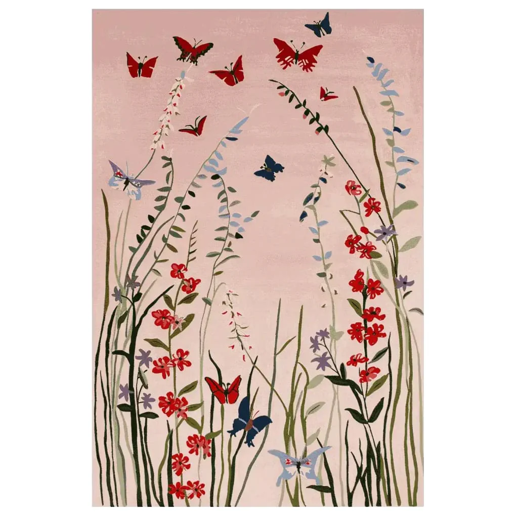 Butterflies in a Meadow Hand Tufted Rug