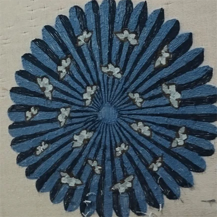 Butterflies over Flower Hand Tufted Wool Rug - Blue - Image 8