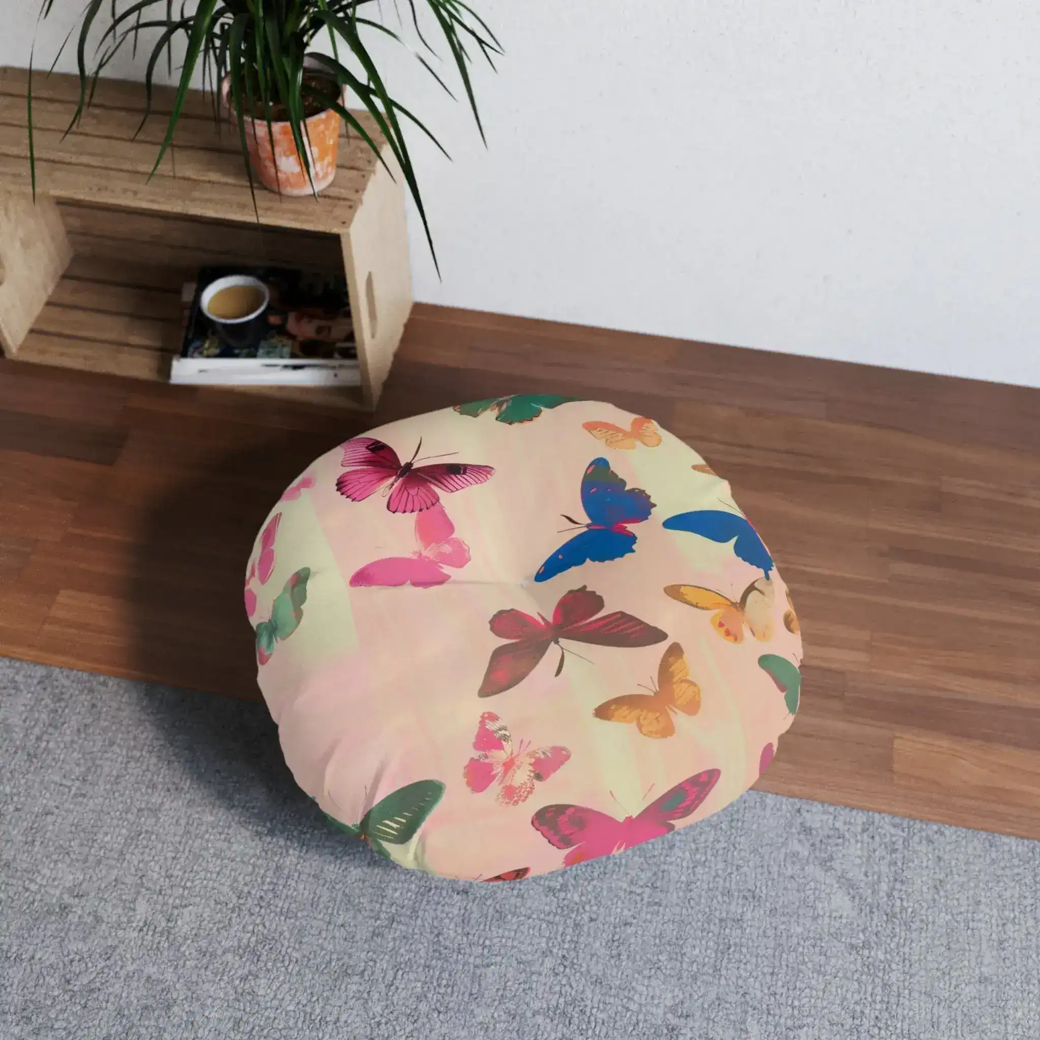 Butterfly Kisses Dreamy Pink Flight Floor Pillow - Image 5