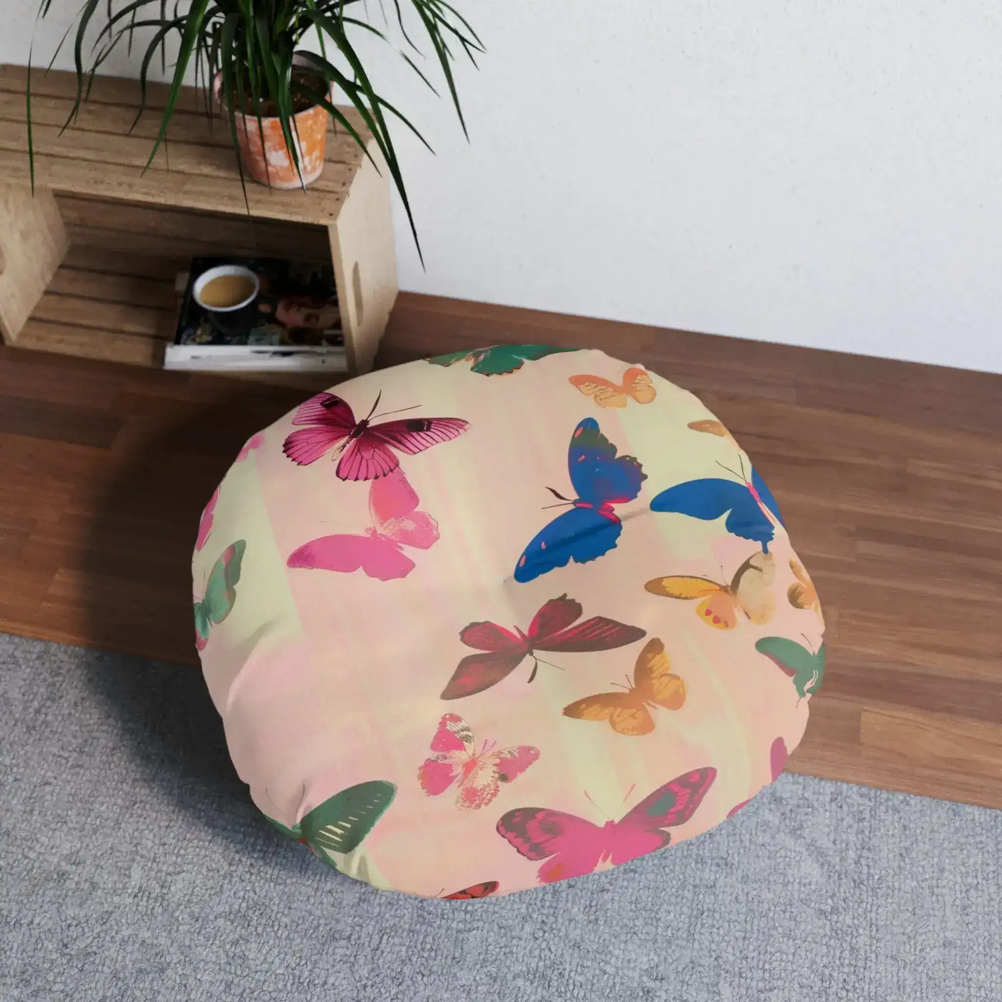 Butterfly Kisses Dreamy Pink Flight Floor Pillow - Image 8