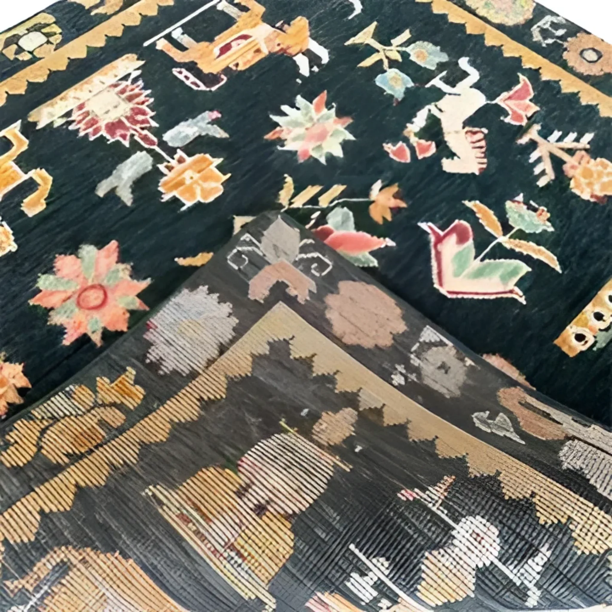 Cambodian Heritage Wool Hand Knotted Area Rug - Image 8