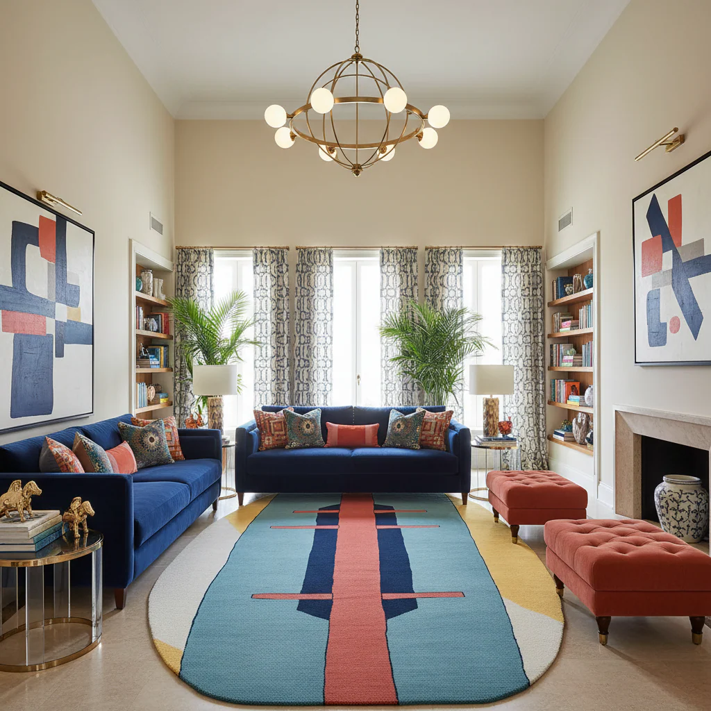 Canvas Cut Motion Hand Tufted Rug - Image 2