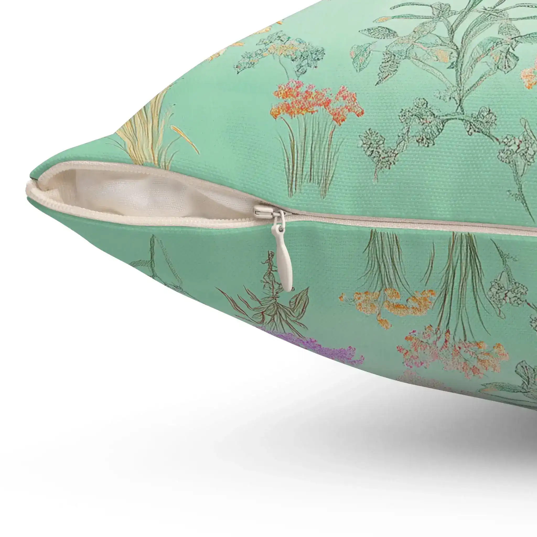 Celadon Paradise Birds Throw Pillow - Image 3