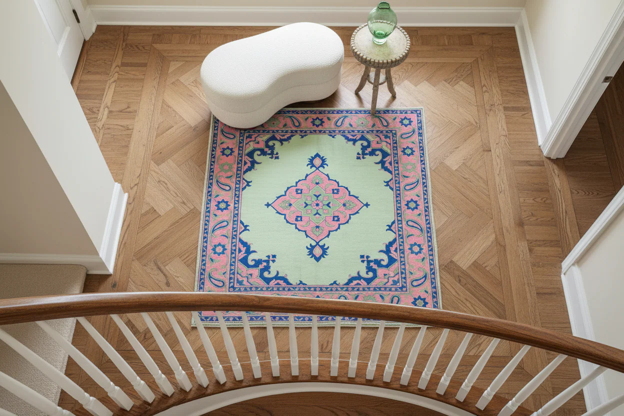 Celadon Rose Paisley Garden Hand Tufted Wool Rug - Image 2