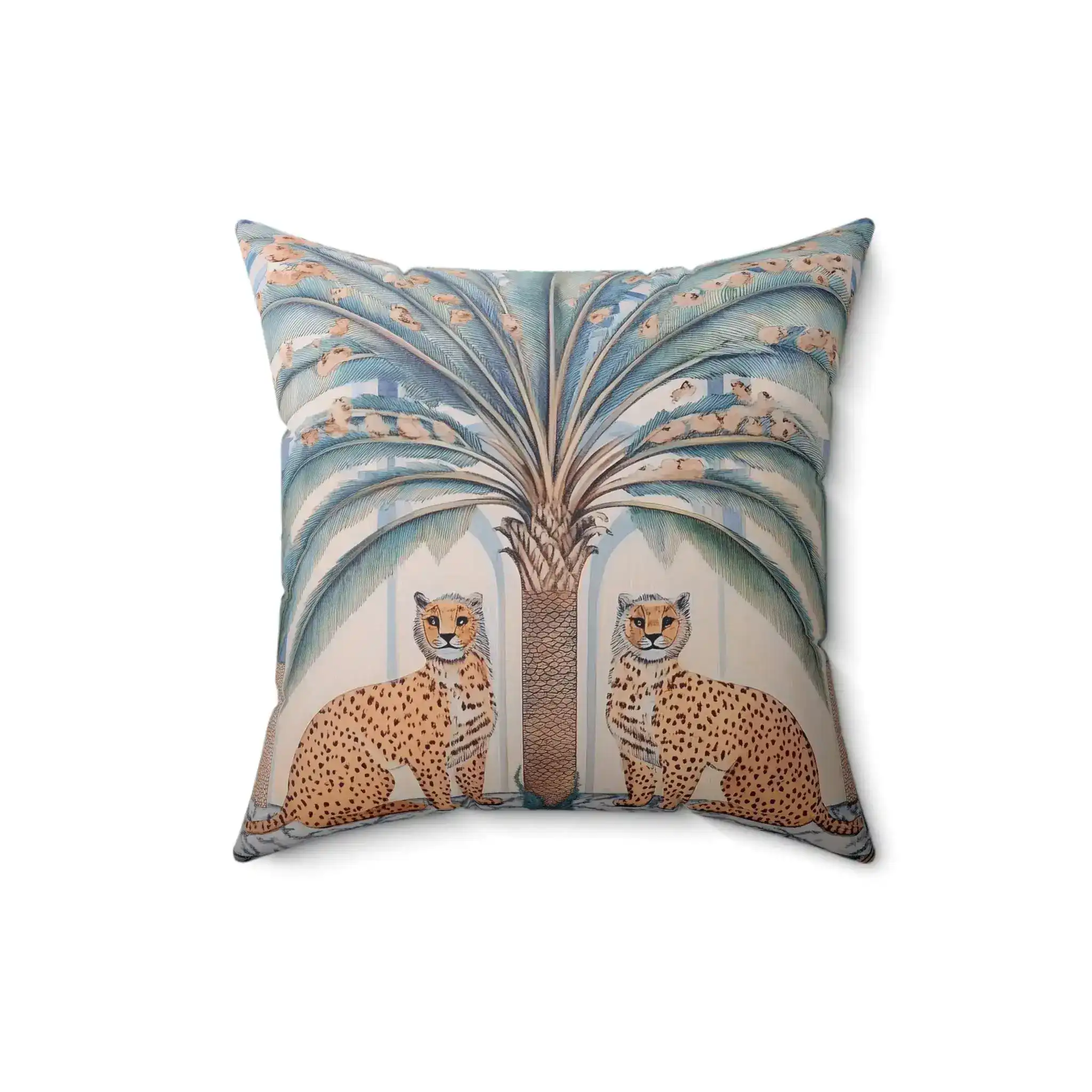 Cheetah and Palm Tropical Throw Pillow - Image 6