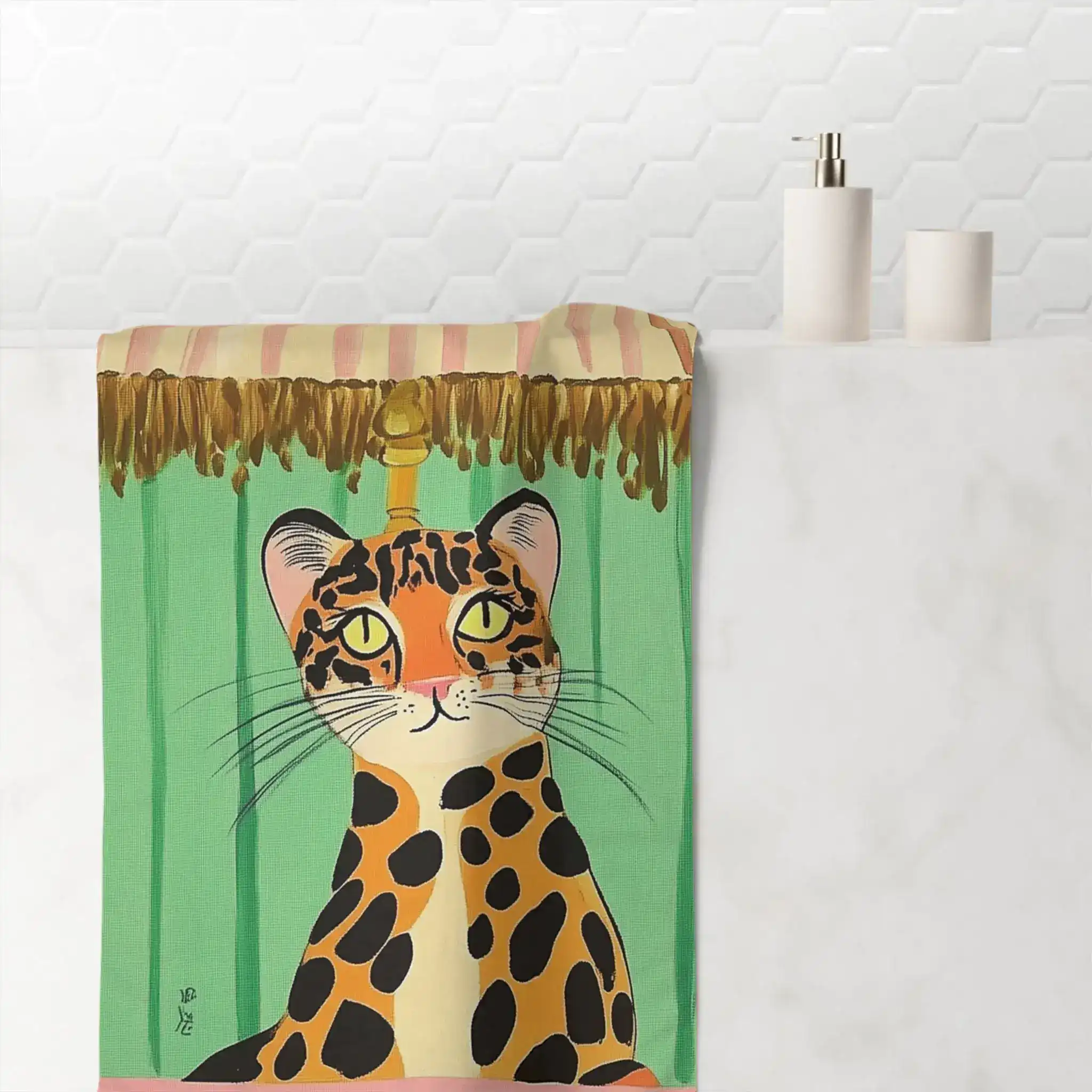 Chic Leopard Lamp Bath Towel - Image 4
