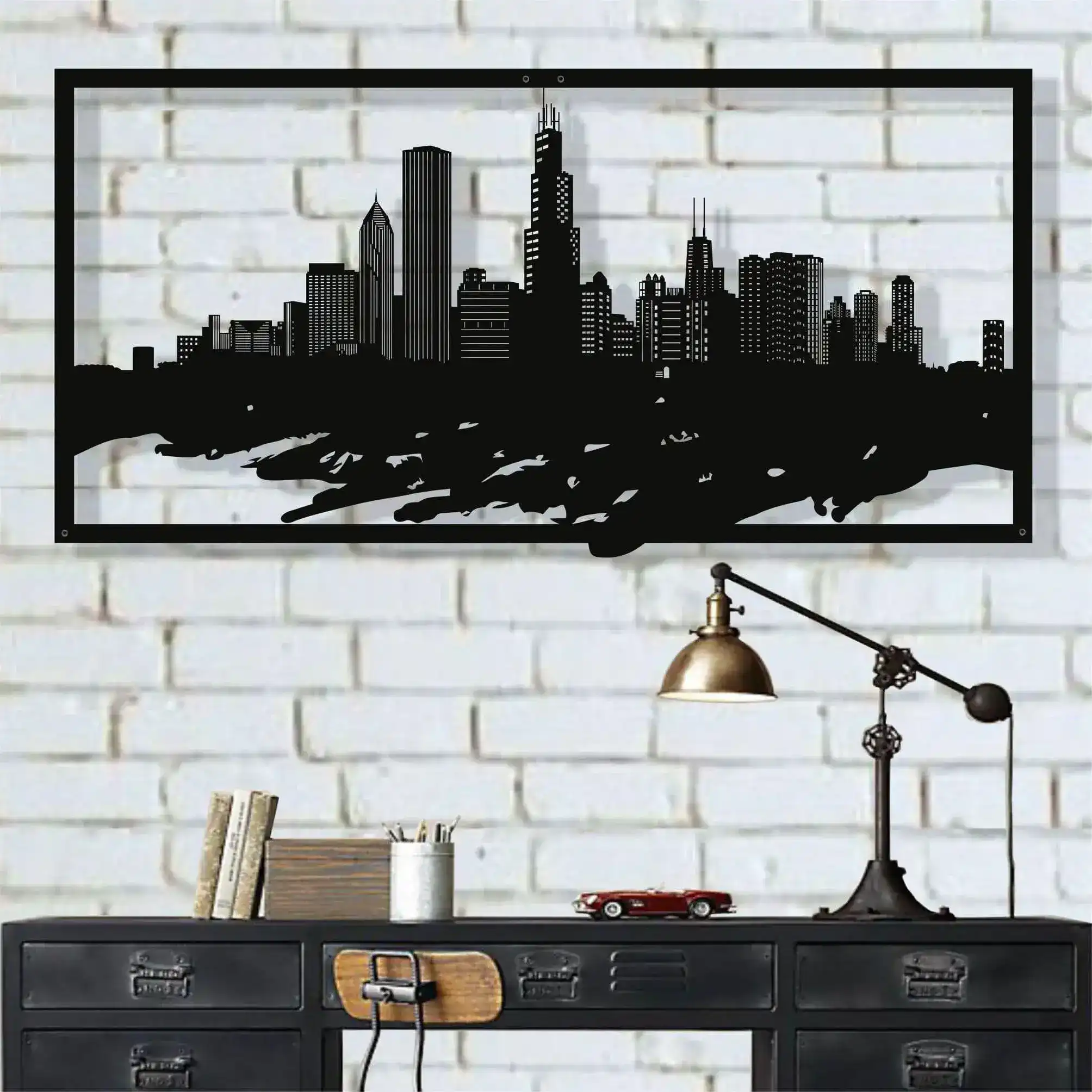 Chicago Skyline Metal Wall Hanging Decor - Image 4