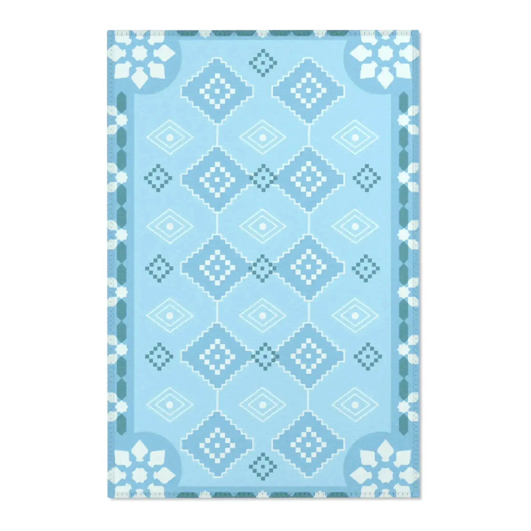 Chill Geometric Ice Blue Accent Rug - Image 2