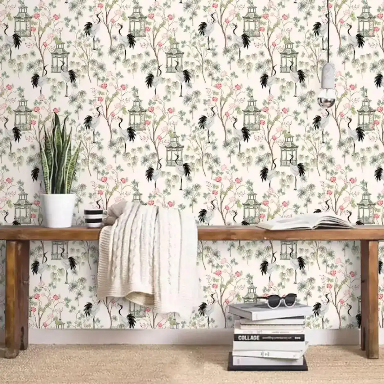 Chinoiserie and Cranes Wallpaper - Image 3