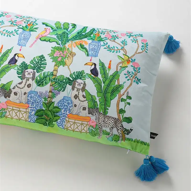 Chinoiserie Animal Pavilion Cushion Cover - Image 2