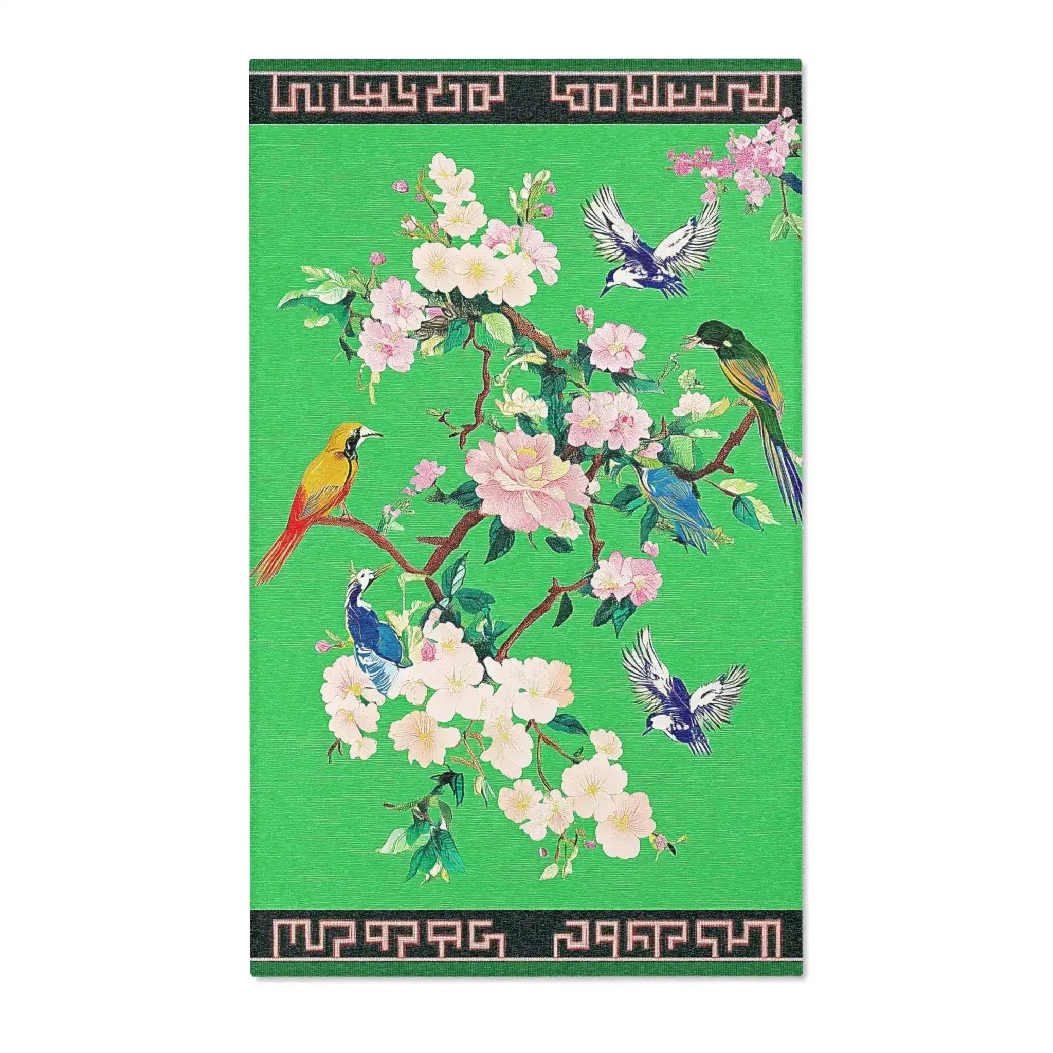 Chinoiserie Blossom Birds Accent Rug
