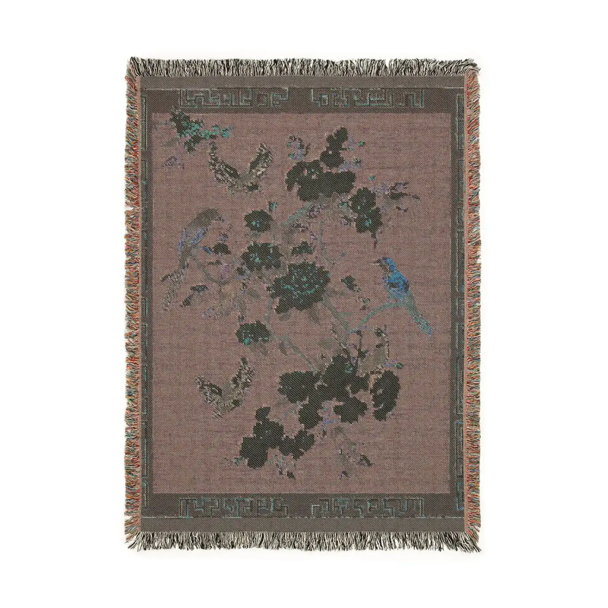 Chinoiserie Blossom Birds Woven Blanket - Image 2