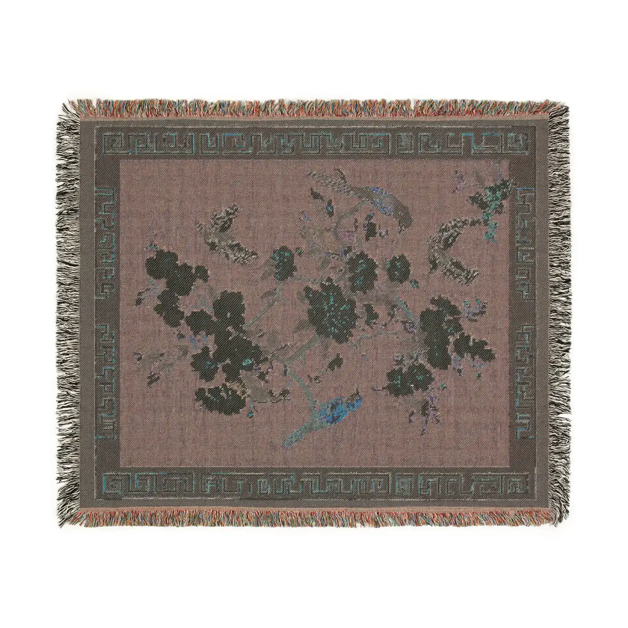Chinoiserie Blossom Birds Woven Blanket - Image 5