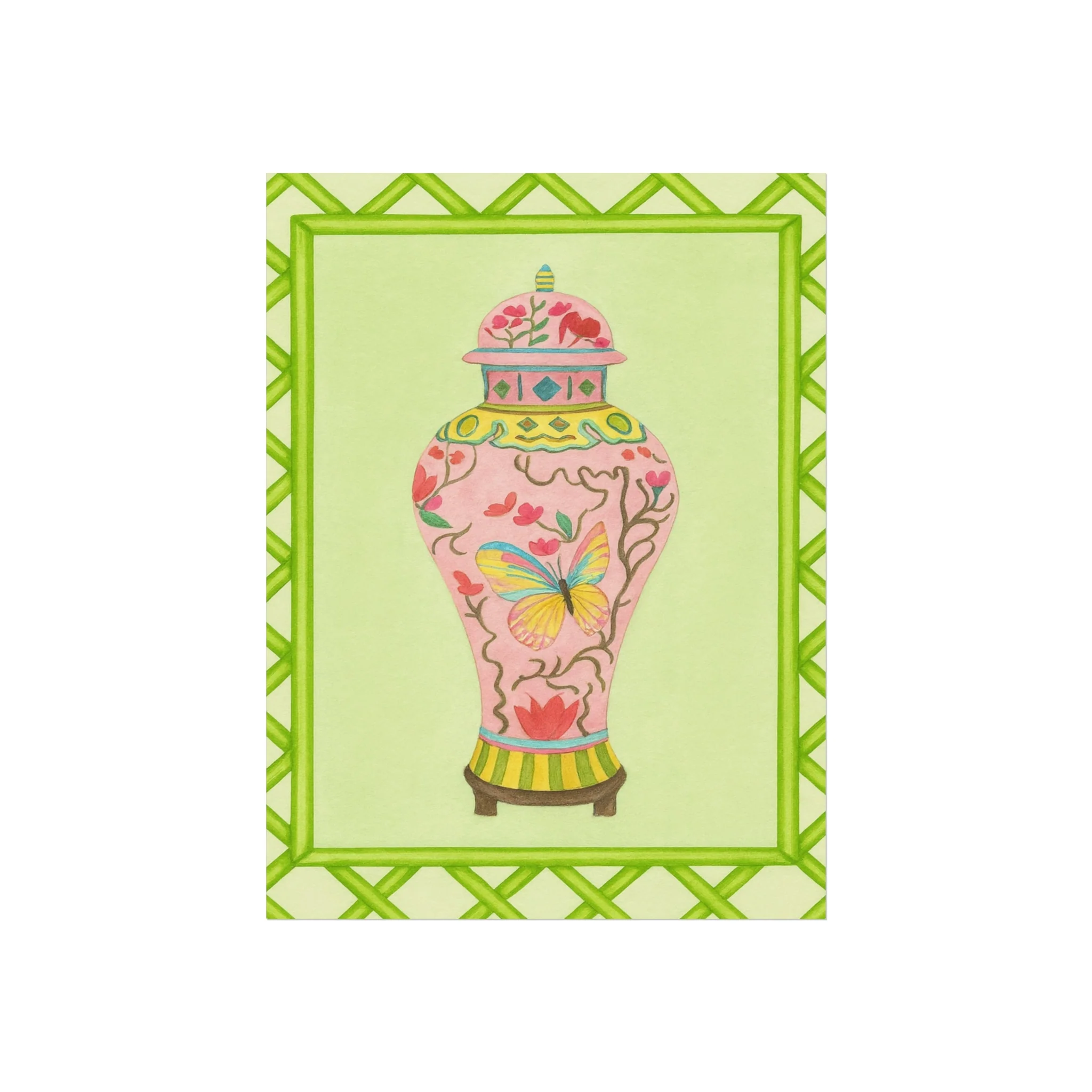 Chinoiserie Butterfly Ginger Vase Fine Art Poster - Image 10