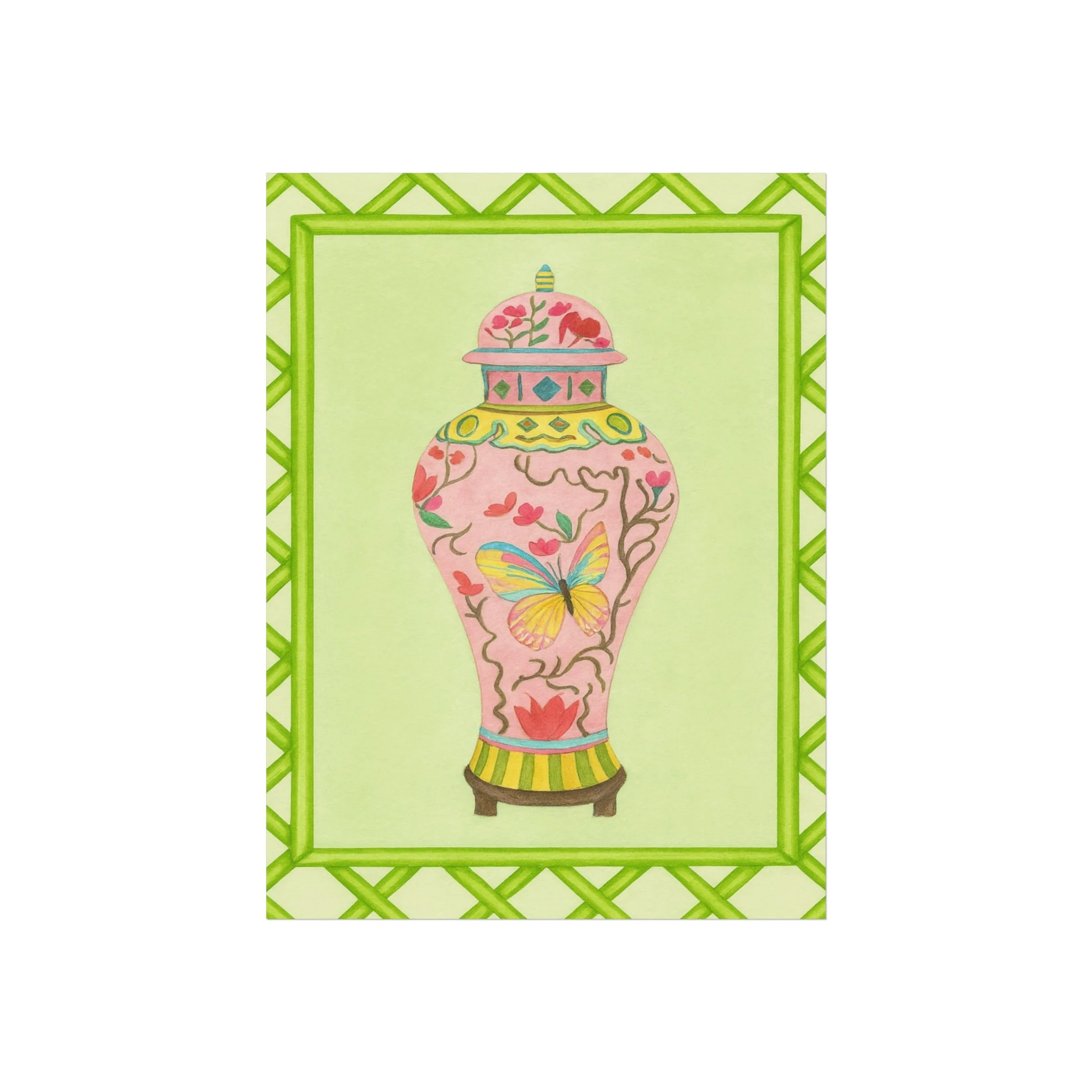 Chinoiserie Butterfly Ginger Vase Fine Art Poster - Image 13