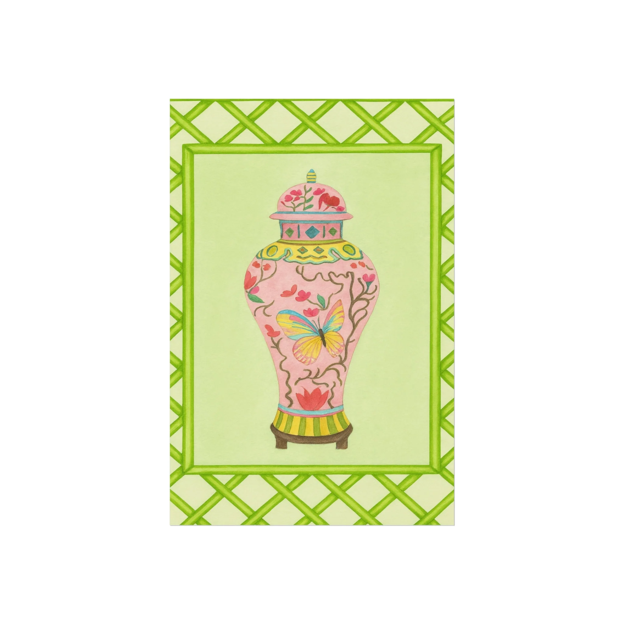 Chinoiserie Butterfly Ginger Vase Fine Art Poster - Image 16