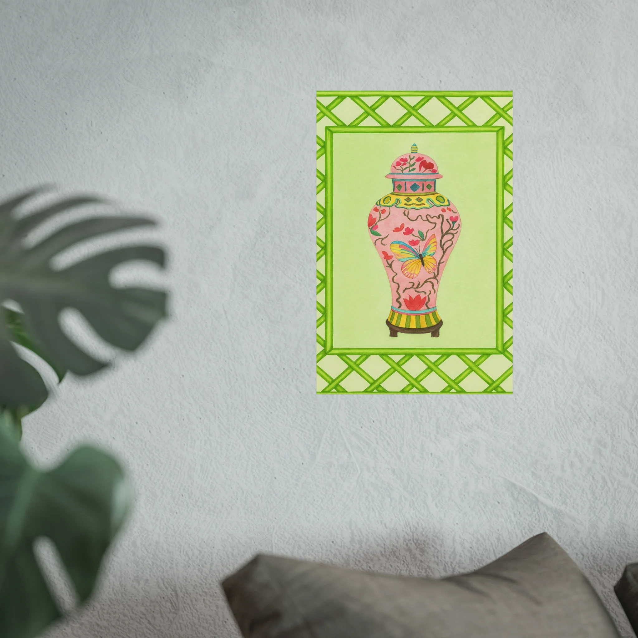 Chinoiserie Butterfly Ginger Vase Fine Art Poster - Image 25
