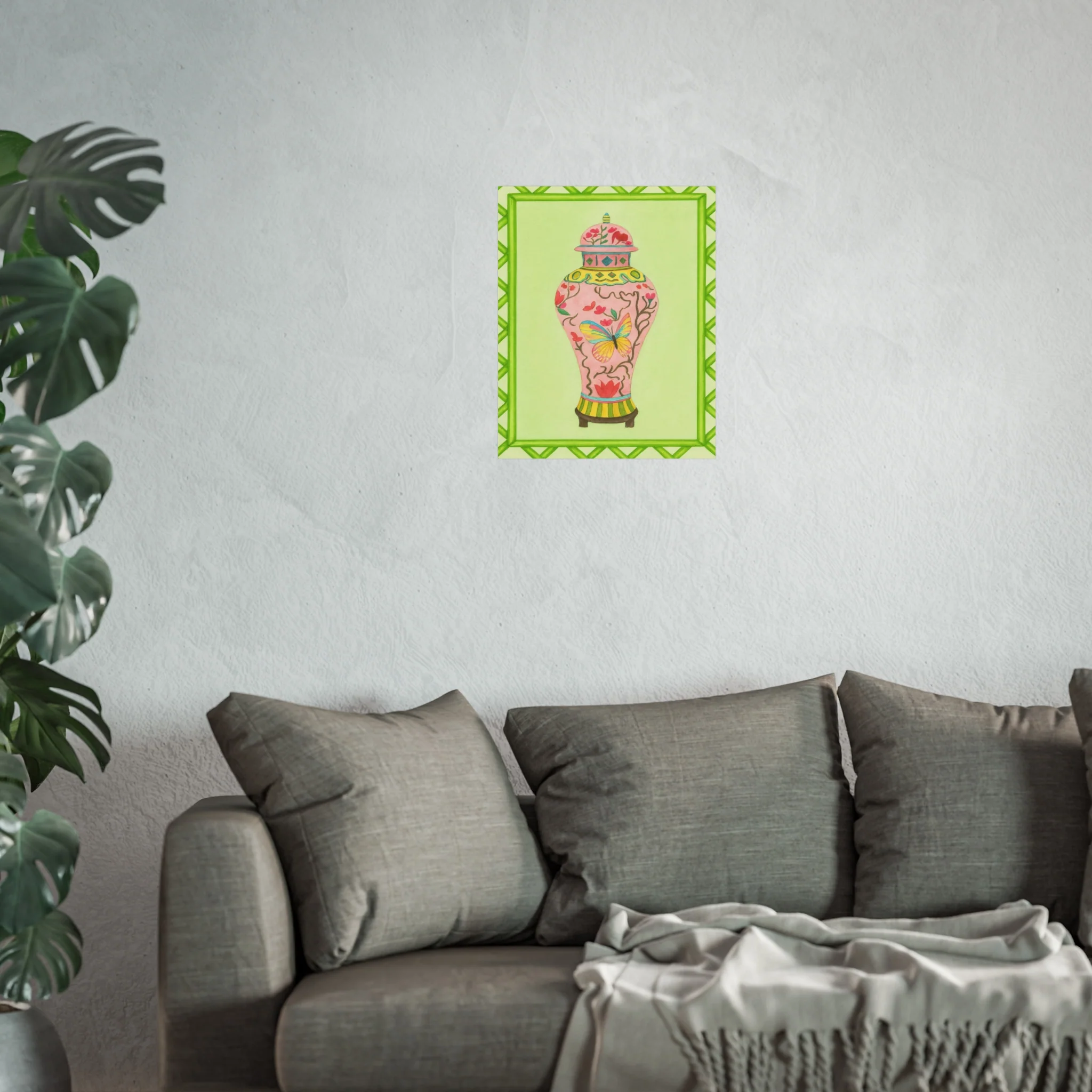 Chinoiserie Butterfly Ginger Vase Fine Art Poster - Image 31