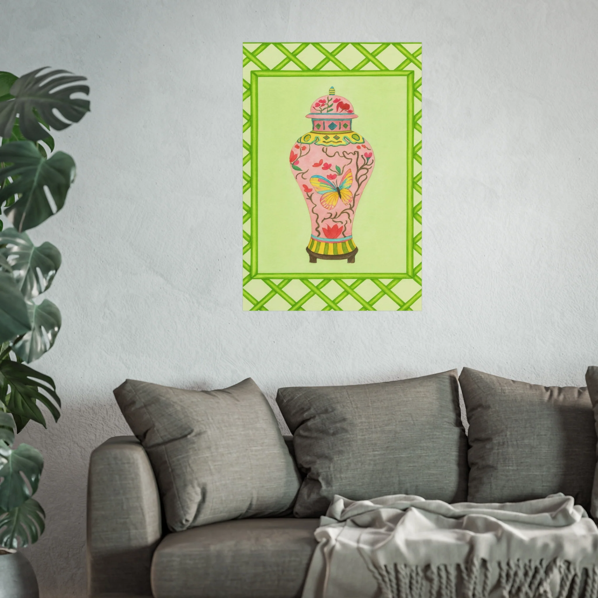 Chinoiserie Butterfly Ginger Vase Fine Art Poster - Image 43