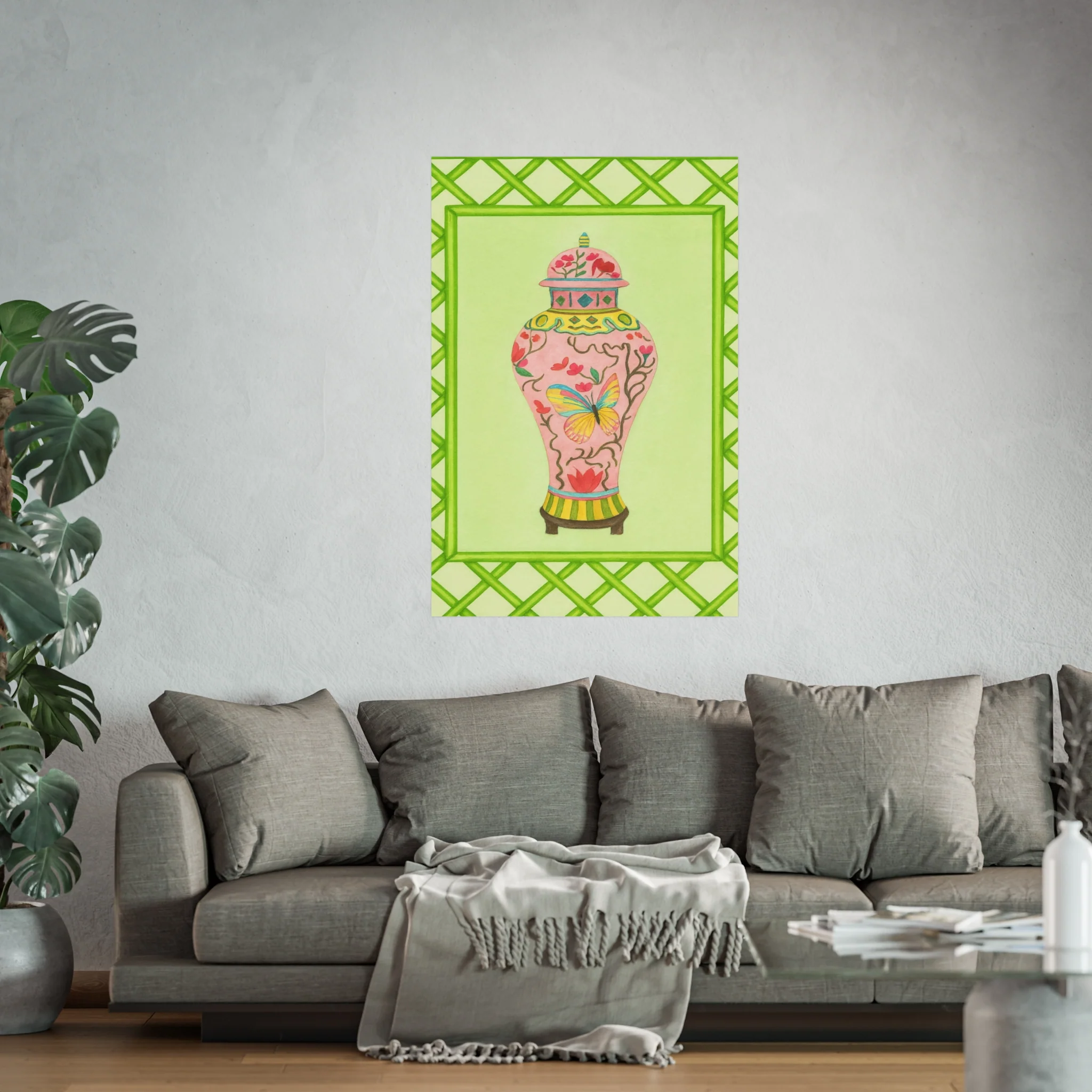 Chinoiserie Butterfly Ginger Vase Fine Art Poster - Image 47