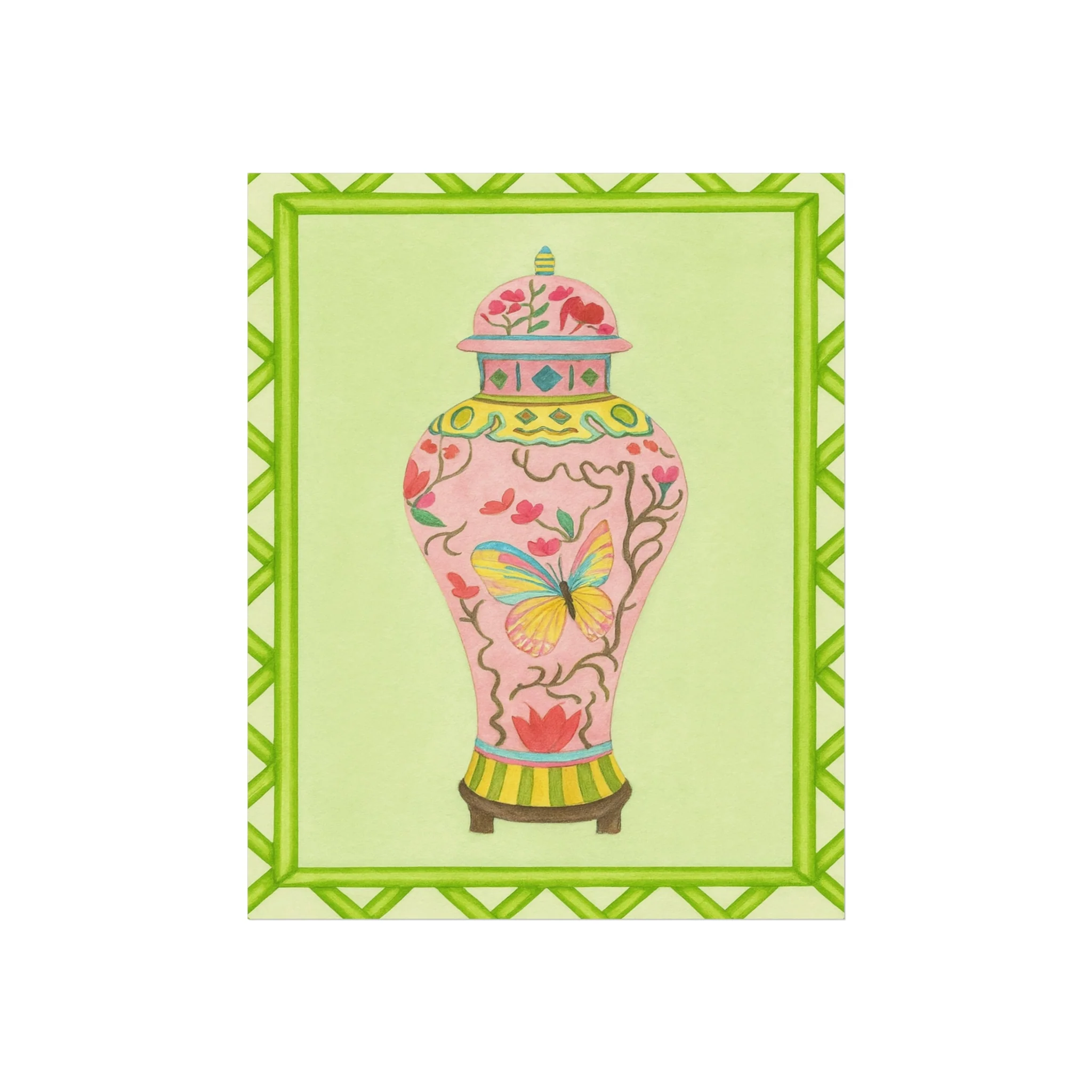Chinoiserie Butterfly Ginger Vase Fine Art Poster - Image 8