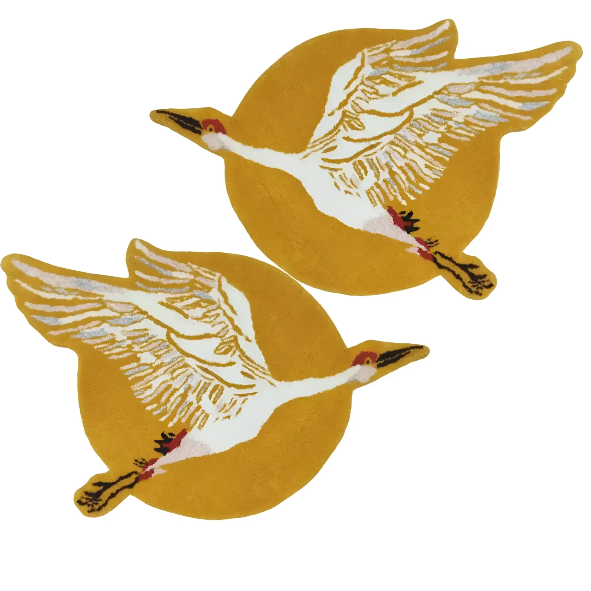 Chinoiserie Crane over the Sun Hand Tufted Wool Rug - Image 4