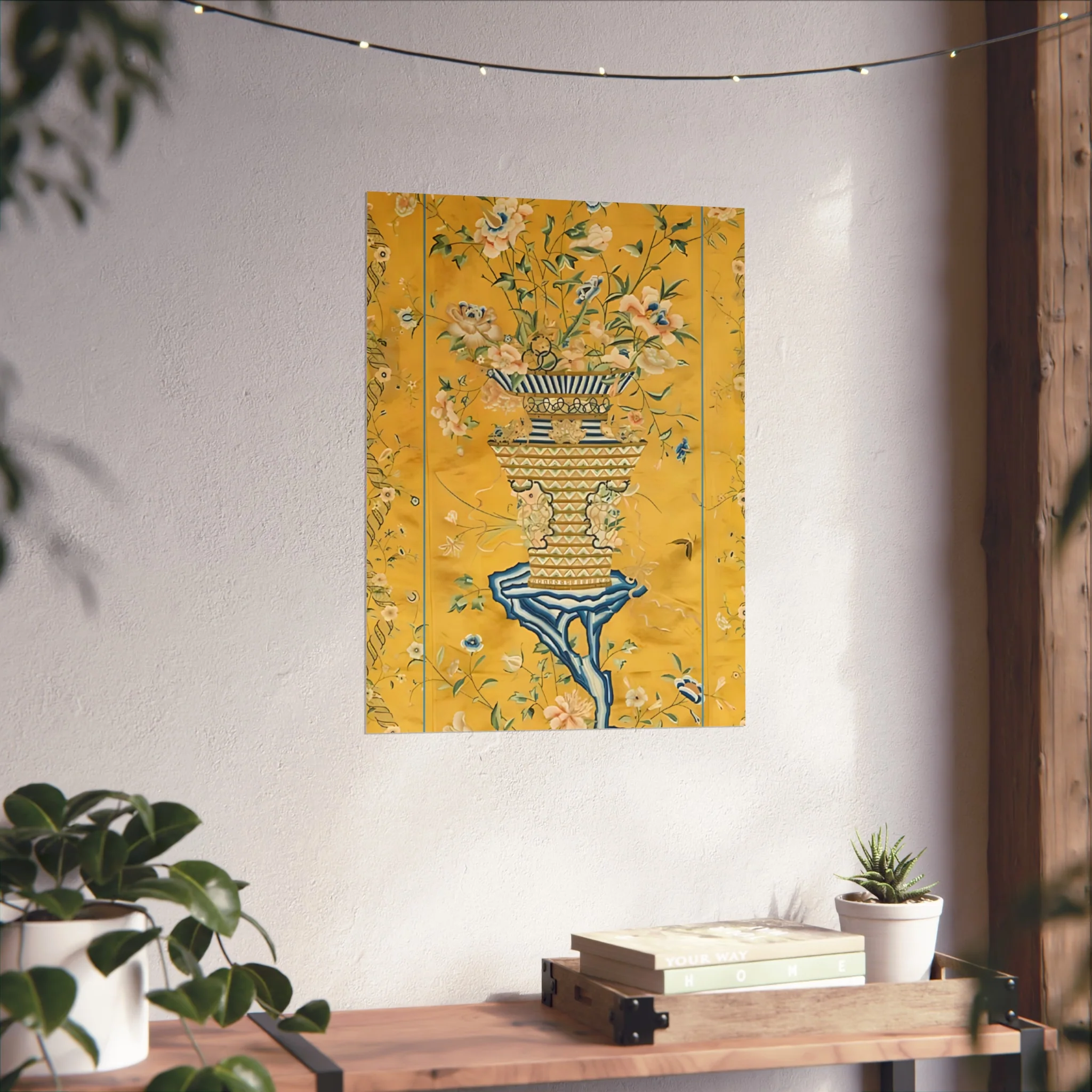 Chinoiserie Floral Vase Fine Art Poster - Yellow - Image 36
