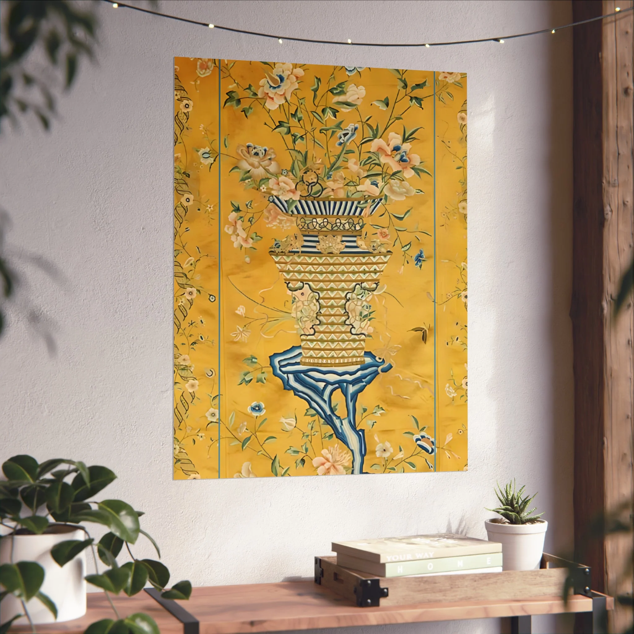 Chinoiserie Floral Vase Fine Art Poster - Yellow - Image 42
