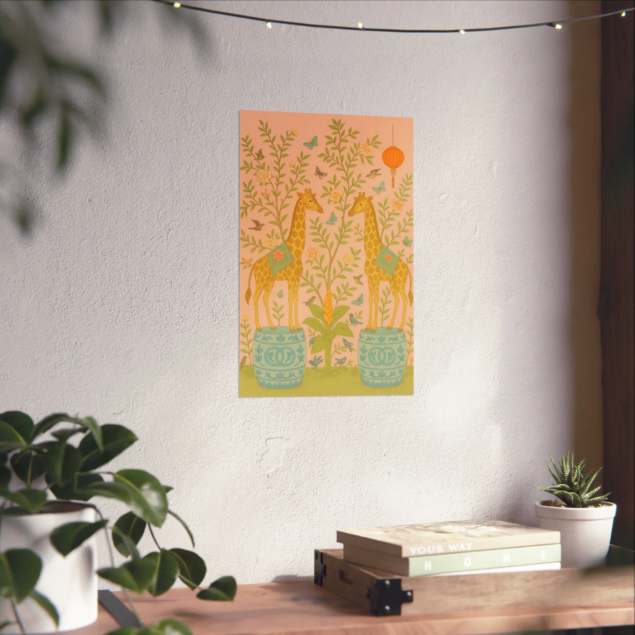 Chinoiserie Giraffe Twins Fine Art Poster - Image 26