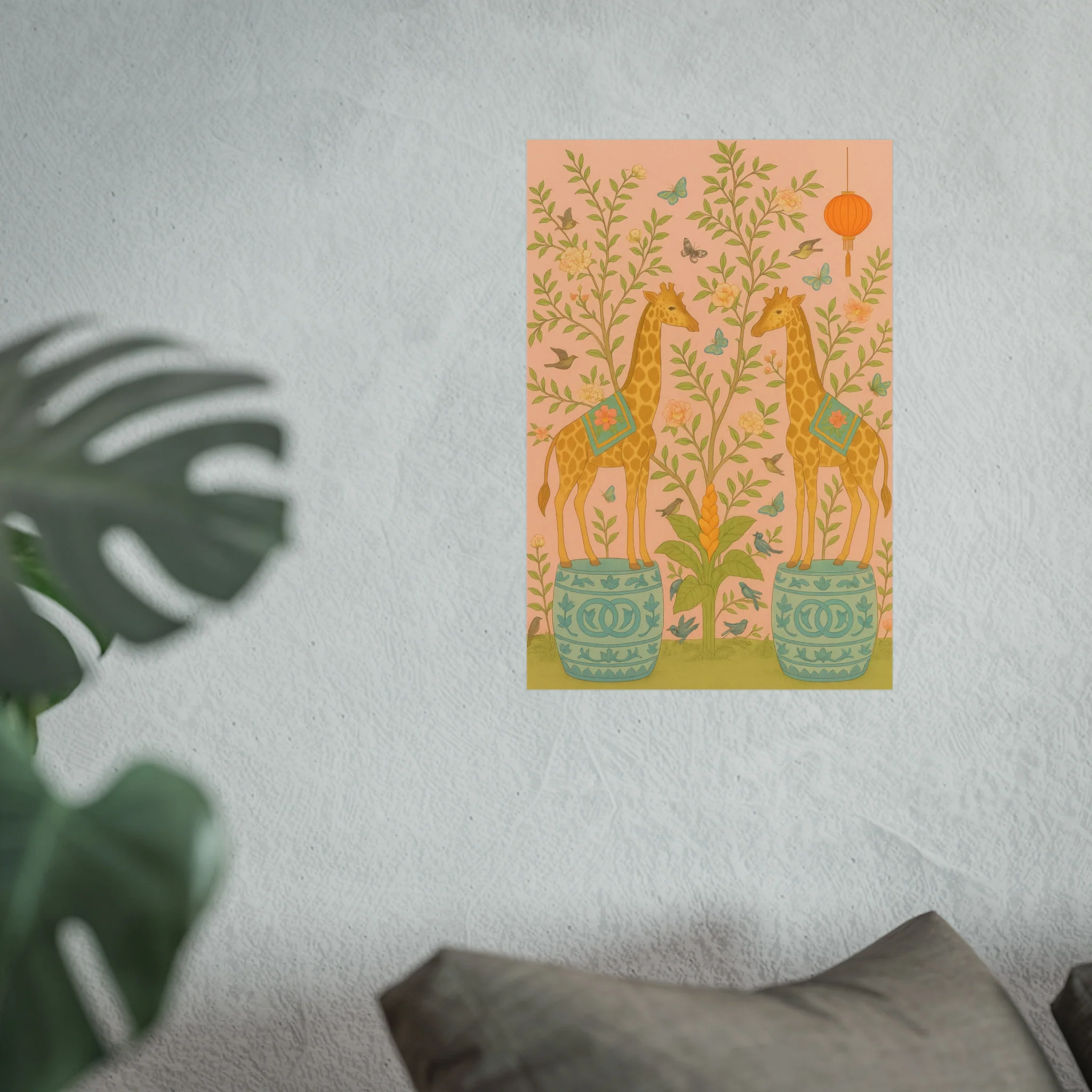 Chinoiserie Giraffe Twins Fine Art Poster - Image 29