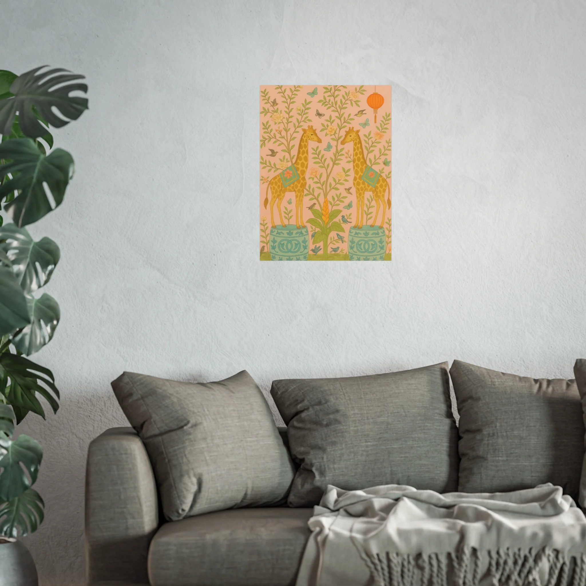 Chinoiserie Giraffe Twins Fine Art Poster - Image 35