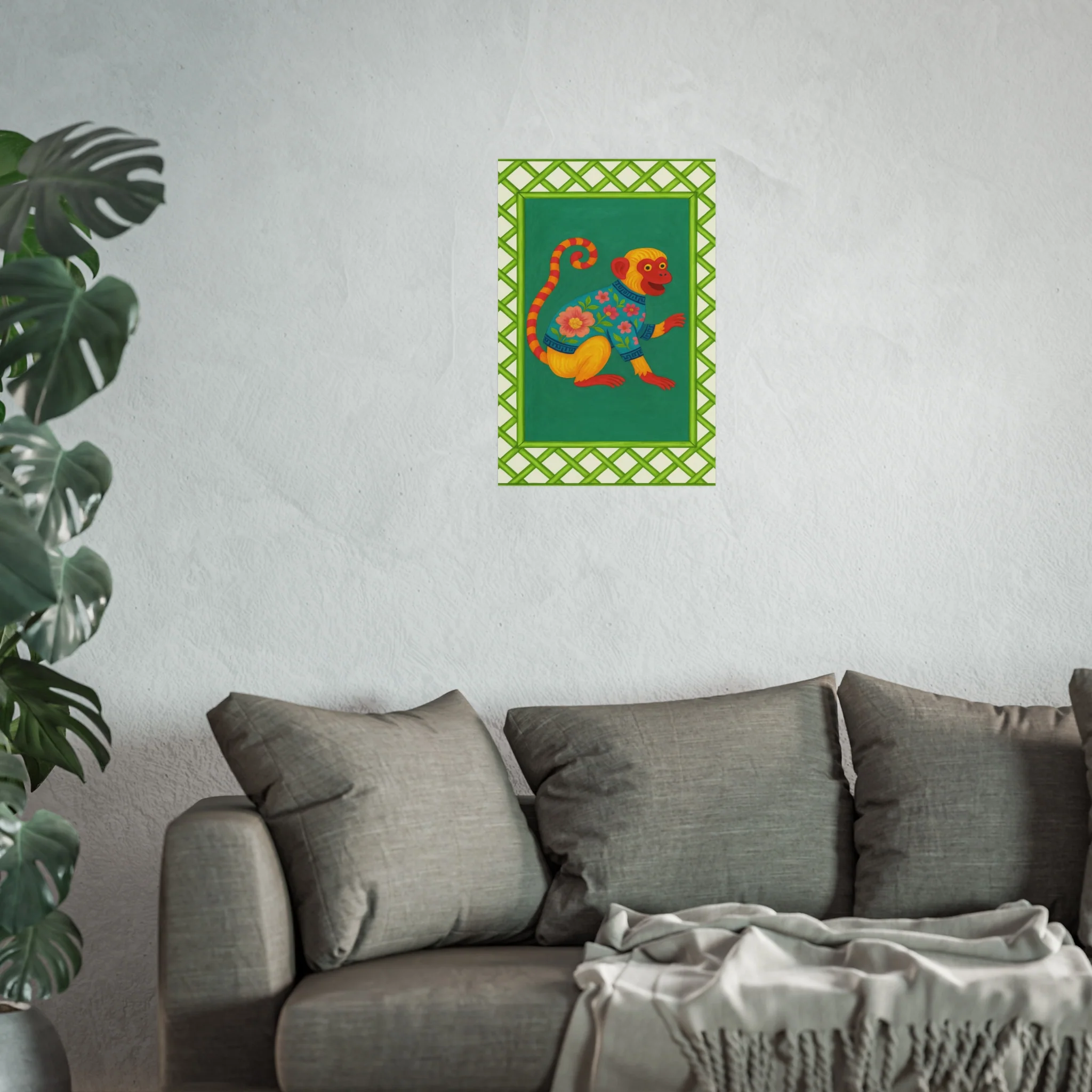 Chinoiserie Playful Monkey Fine Art Poster - Image 33