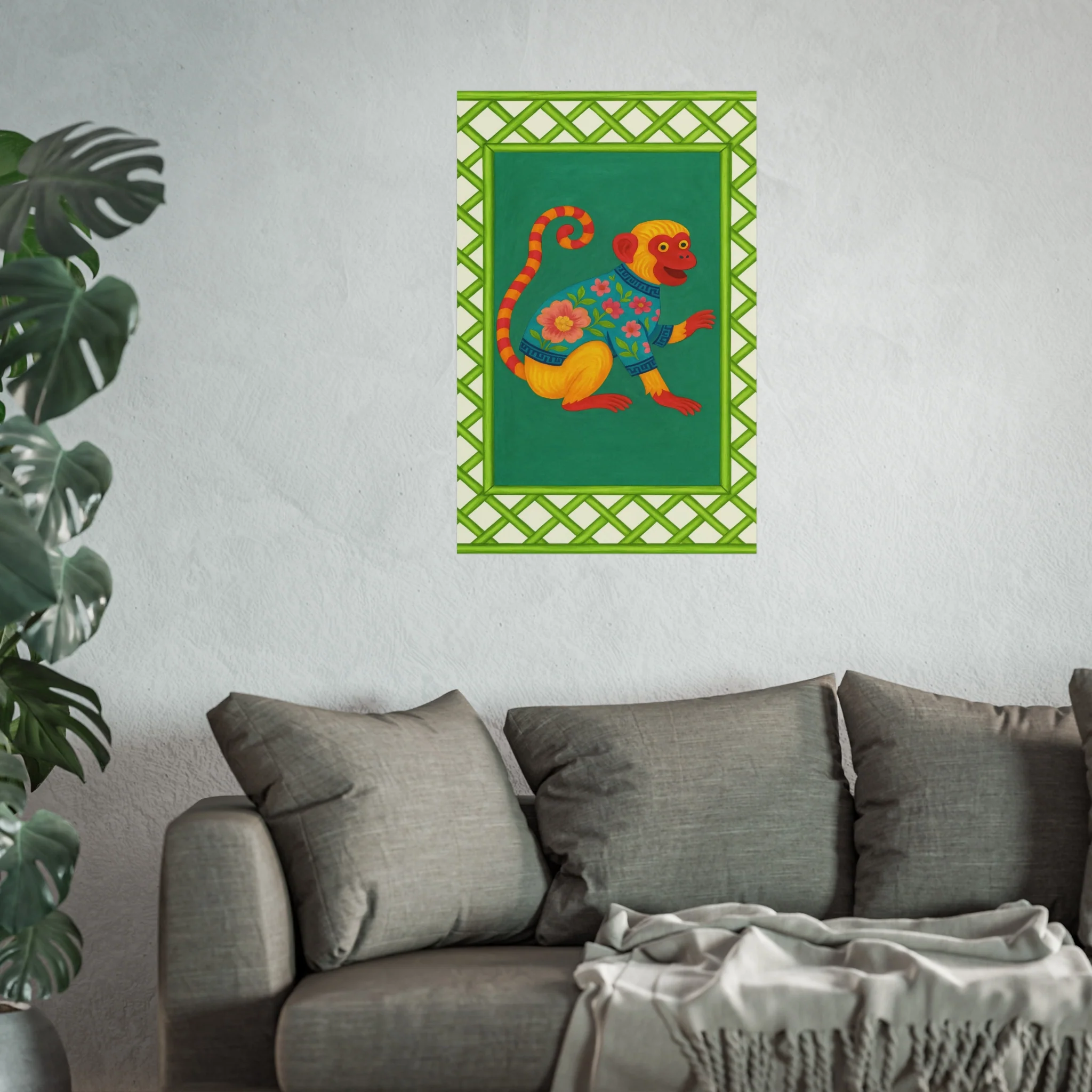 Chinoiserie Playful Monkey Fine Art Poster - Image 39