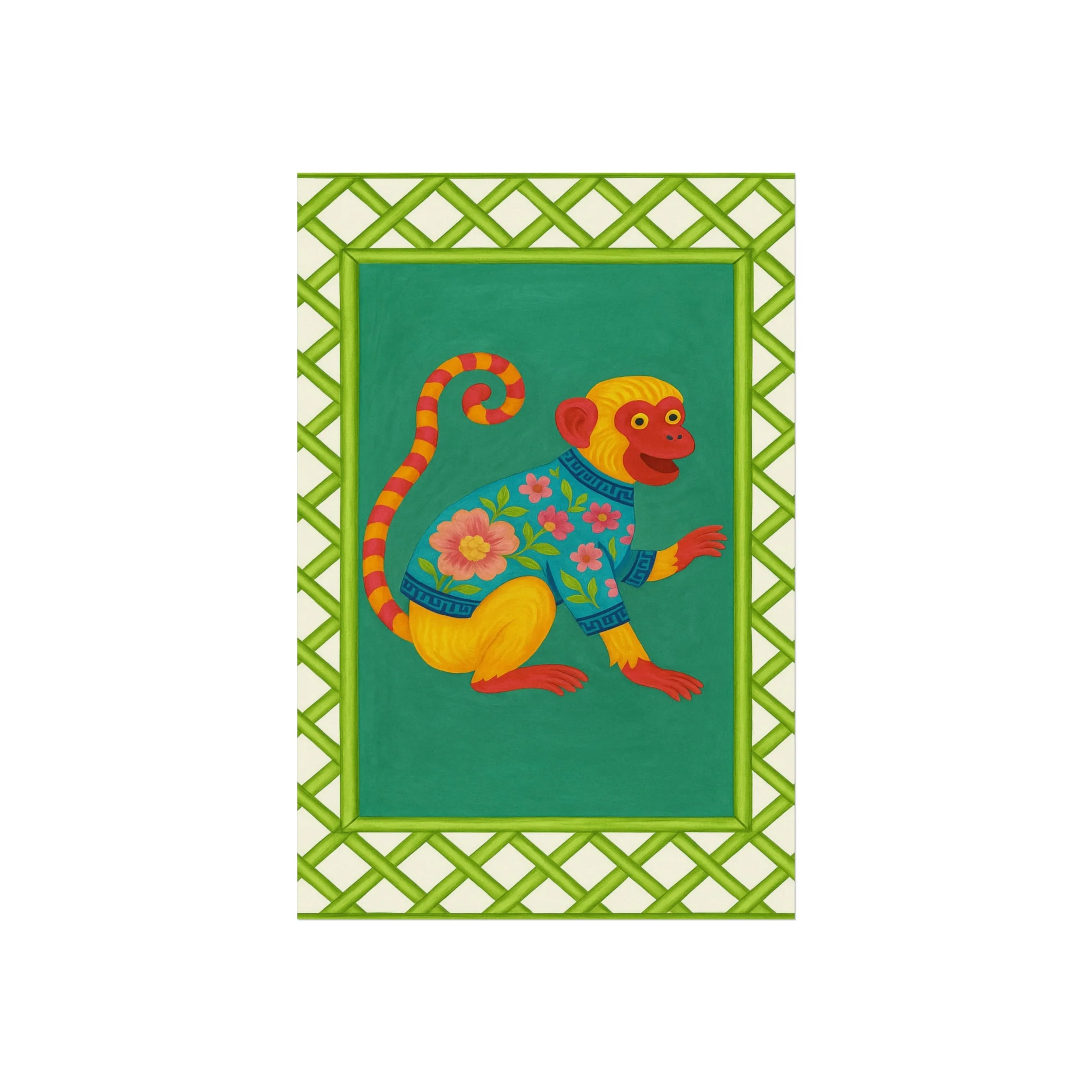 Chinoiserie Playful Monkey Fine Art Poster - Image 9