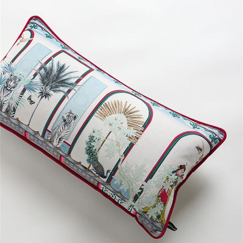 Chinoiserie White Tiger Imperial Pillow Cover - Image 4