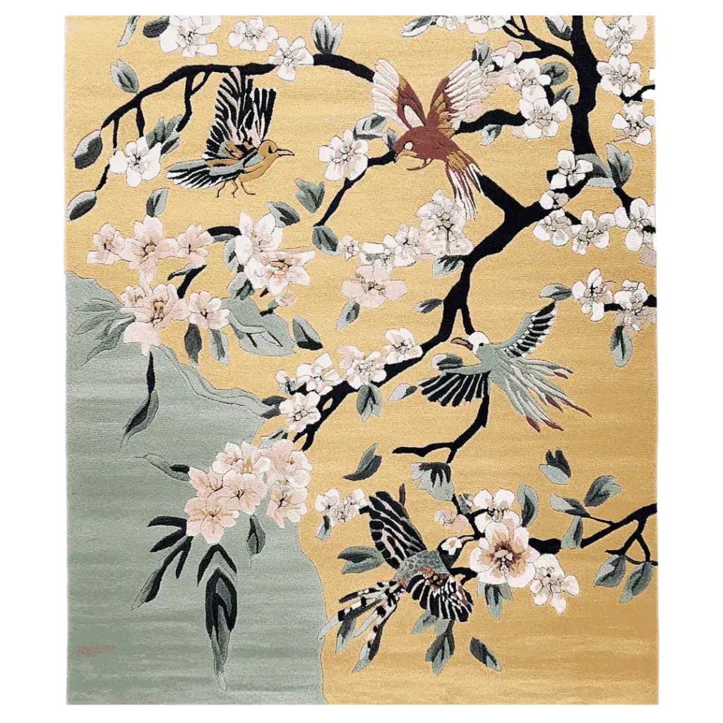 Chirping Petal Dance Hand Tufted Rug