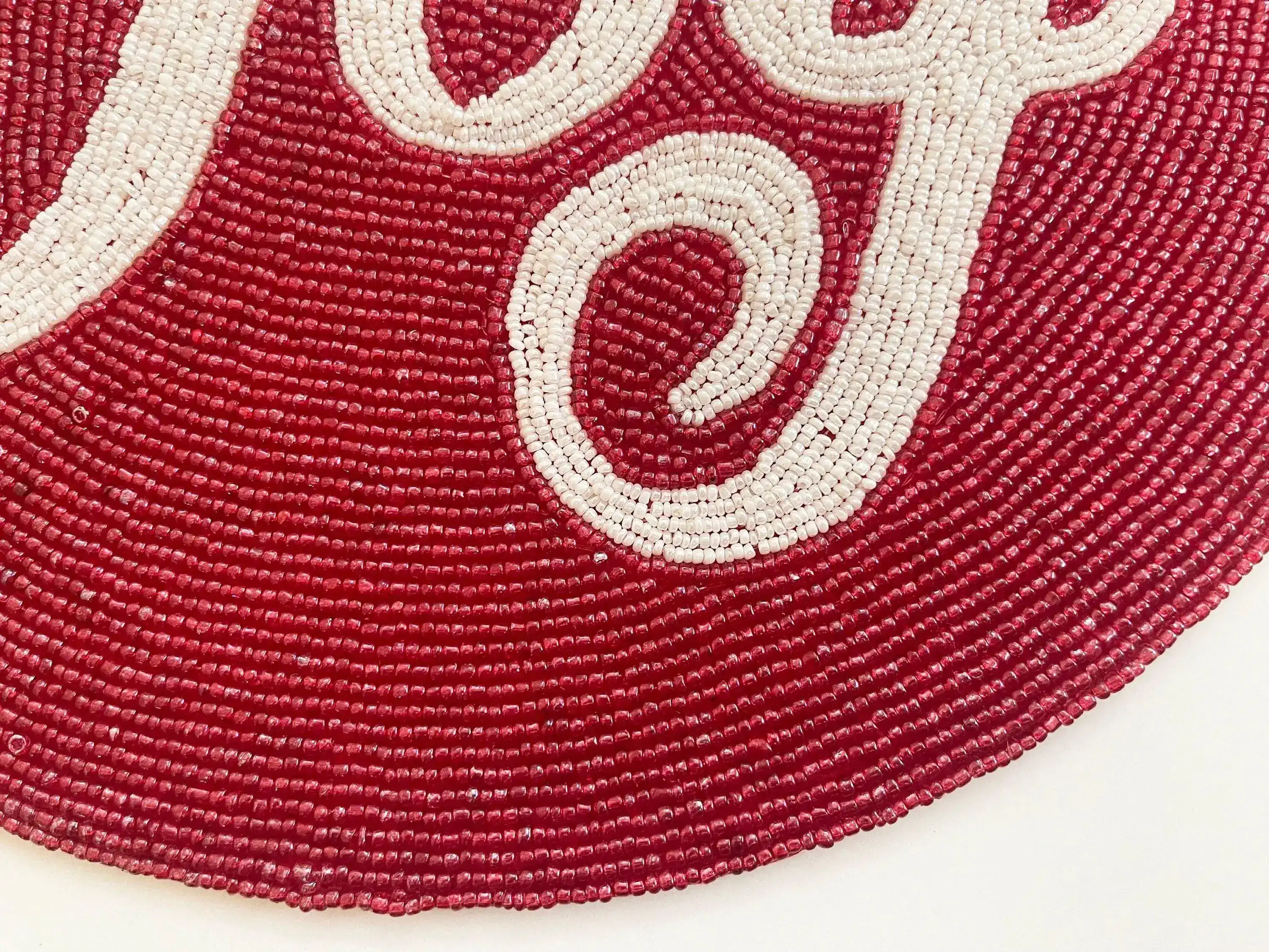 Christmas 'Joy' Round Beaded Placemat - Set of 6 - Image 3