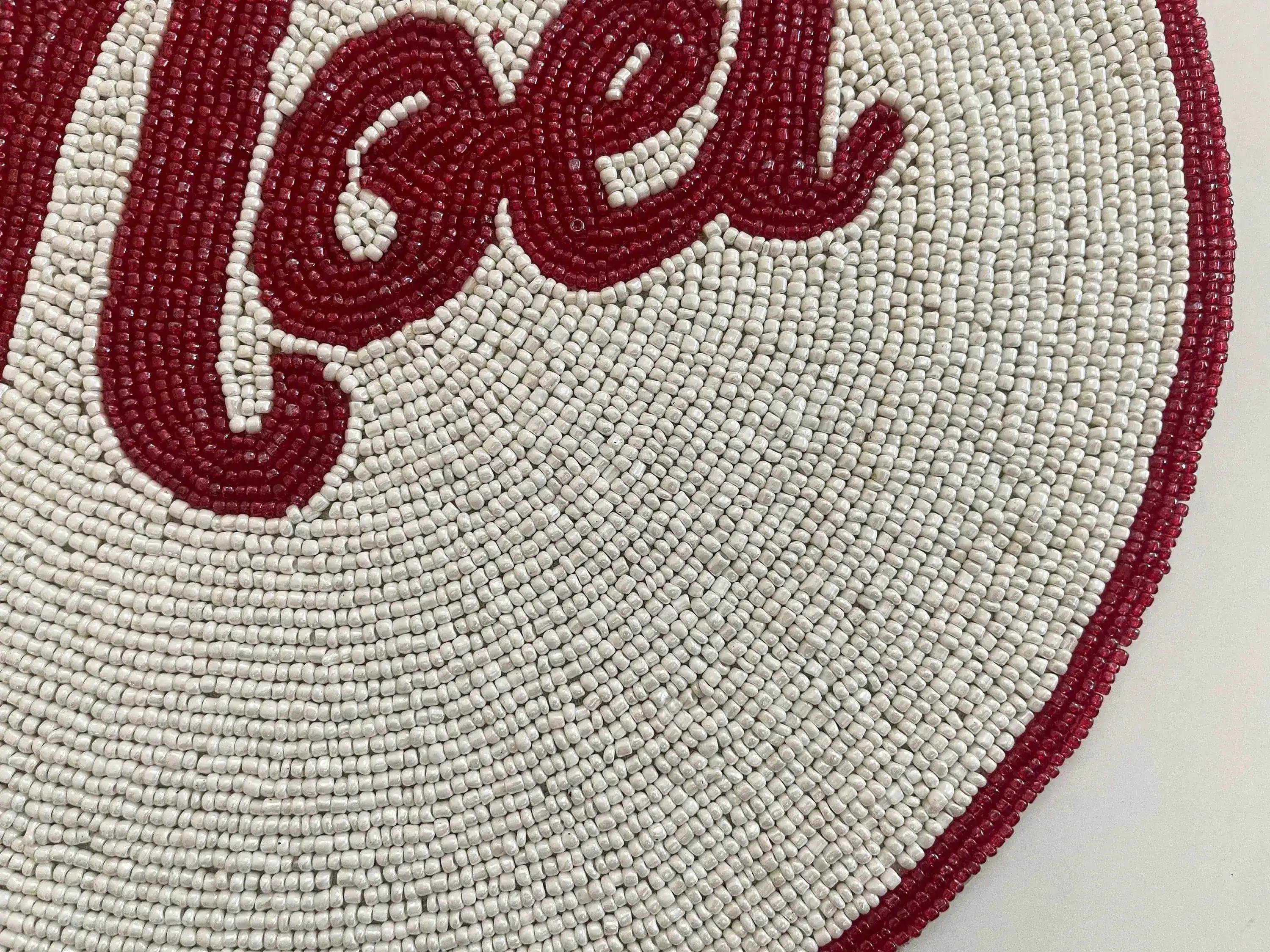 Christmas 'Noel' Round Beaded Placemat set of 6 - Image 4