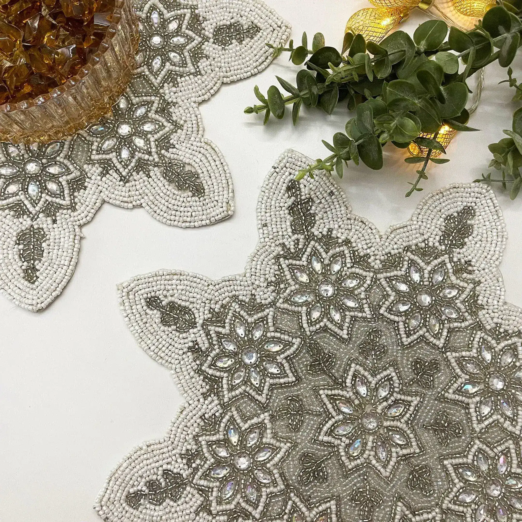 Christmas Snowflakes Beaded Placemat - Set of 4 - Image 5