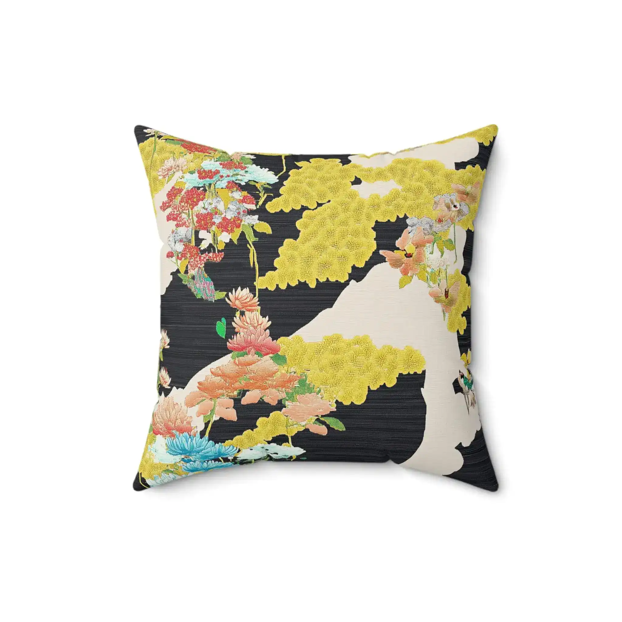 Chrysanthemum River Garden Throw Pillow - Image 4